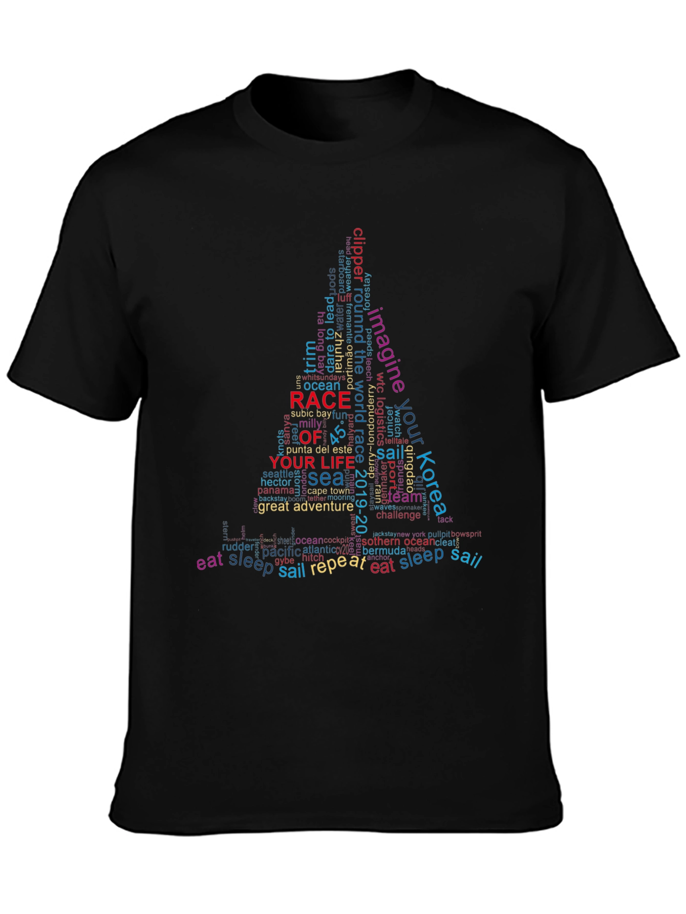 Sailing Word Art Graphic T-Shirt - Adventure Tee