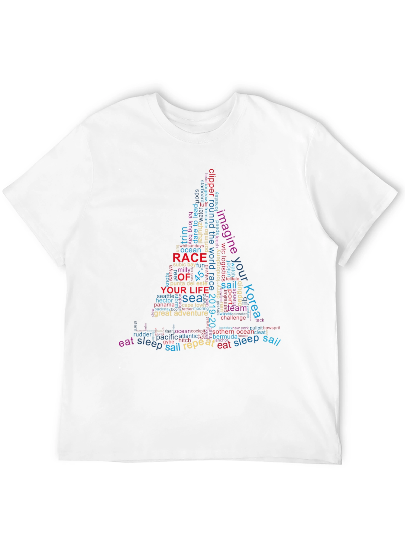 Sailing Word Art Graphic T-Shirt - Adventure Tee