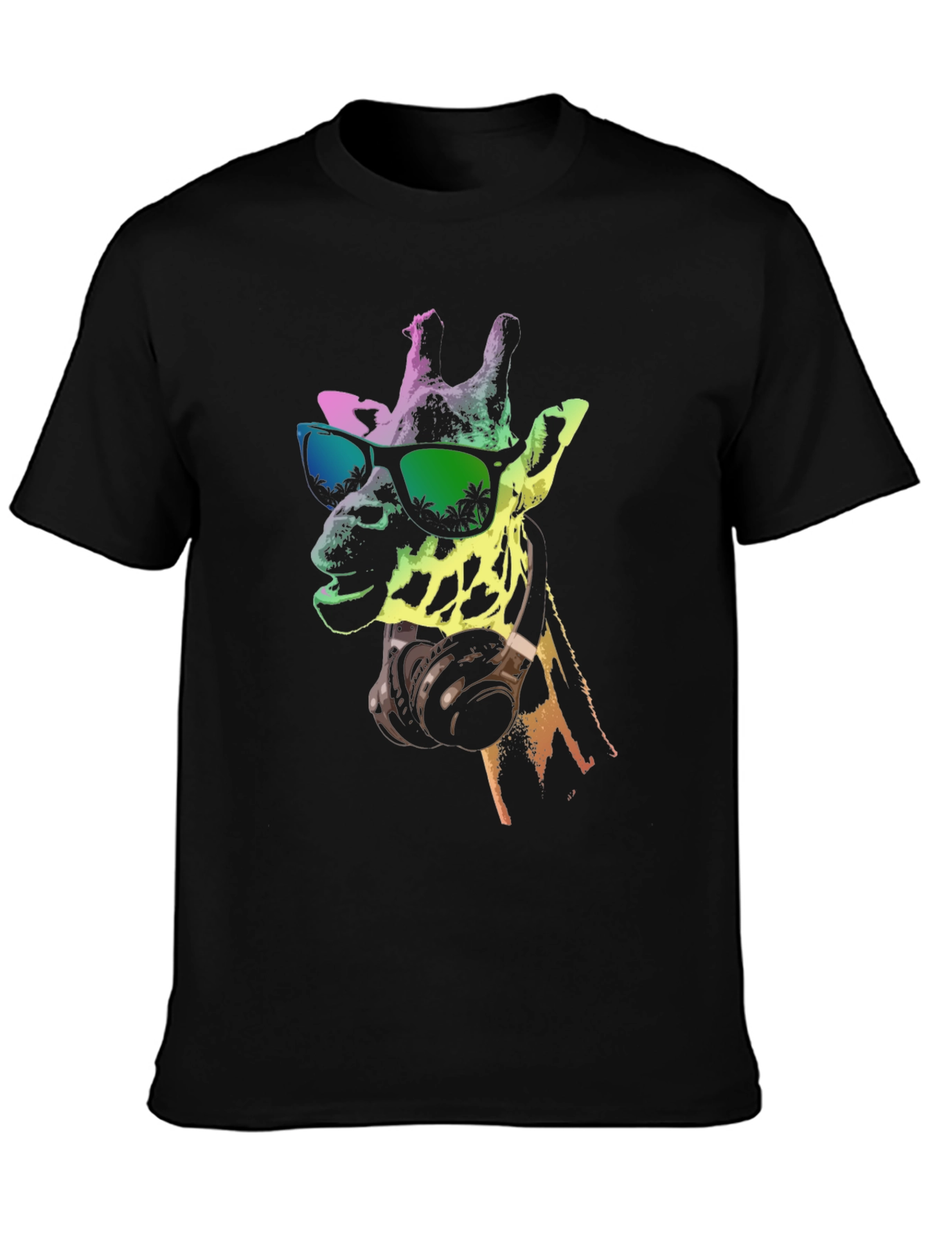 Cool Giraffe Graphic Tee - Music Lover Shirt