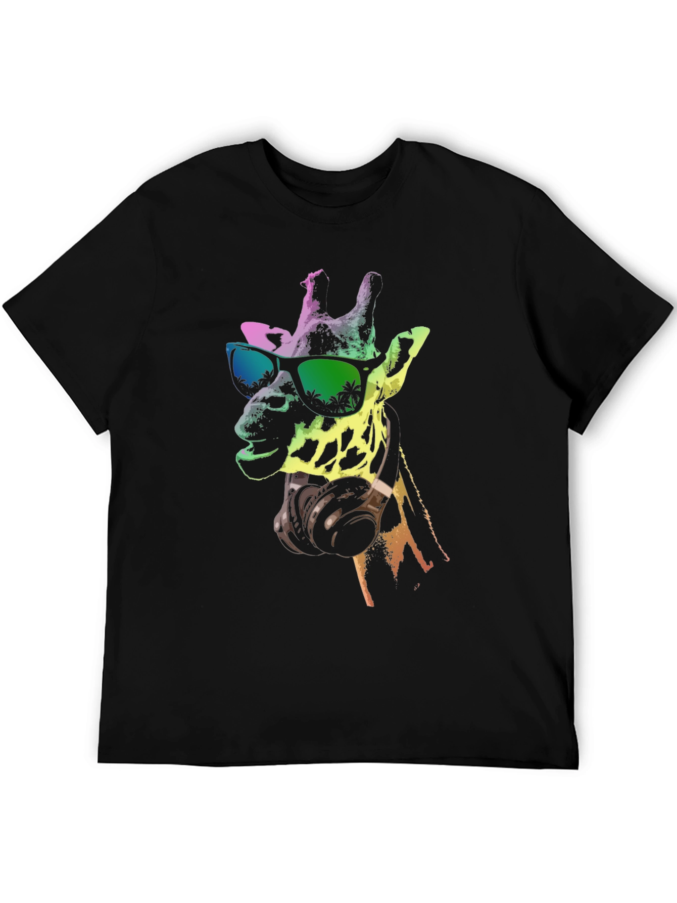 Cool Giraffe Graphic Tee - Music Lover Shirt