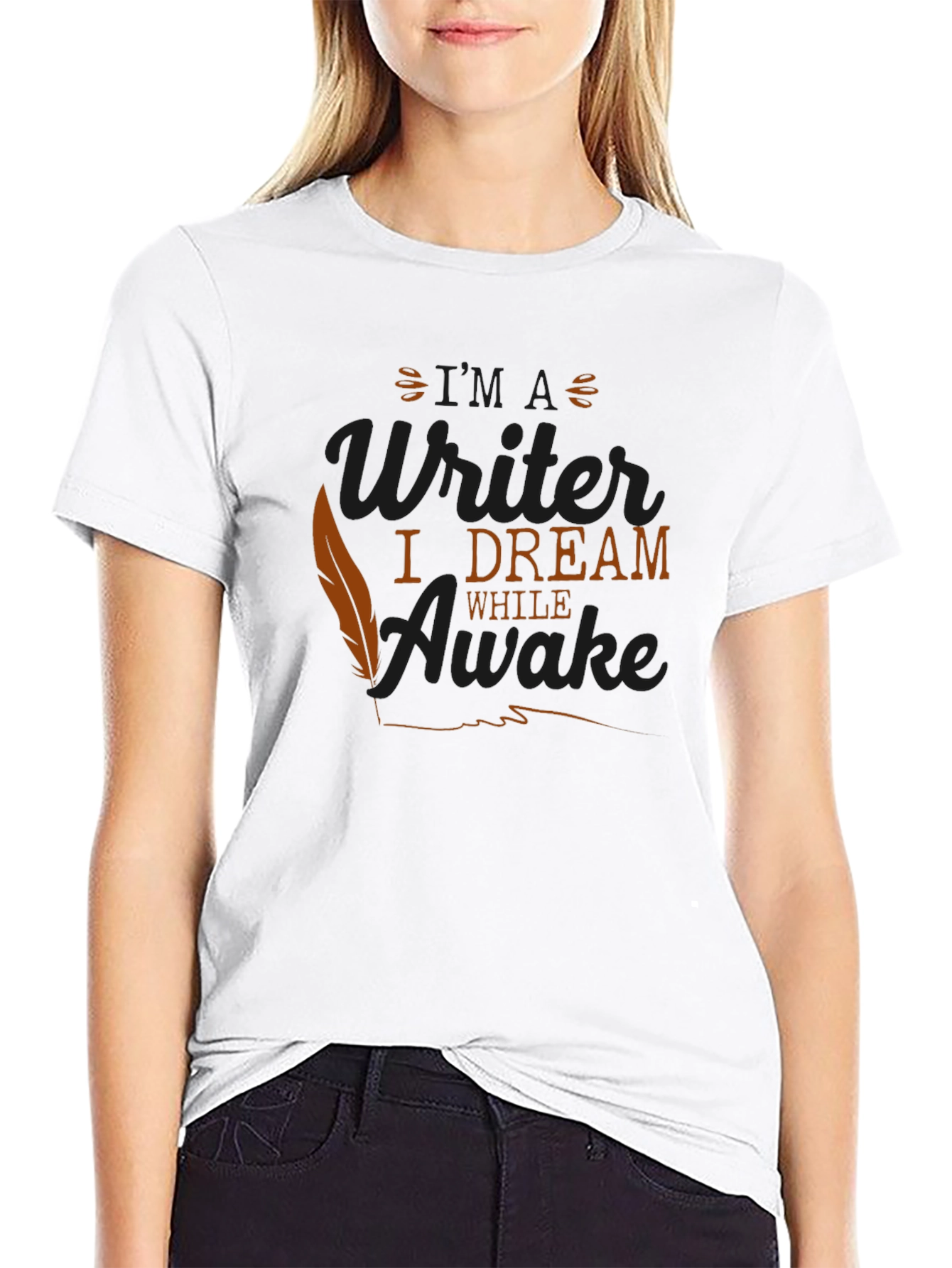 Writer Dreamer Graphic Tee - Black Cotton T-Shirt