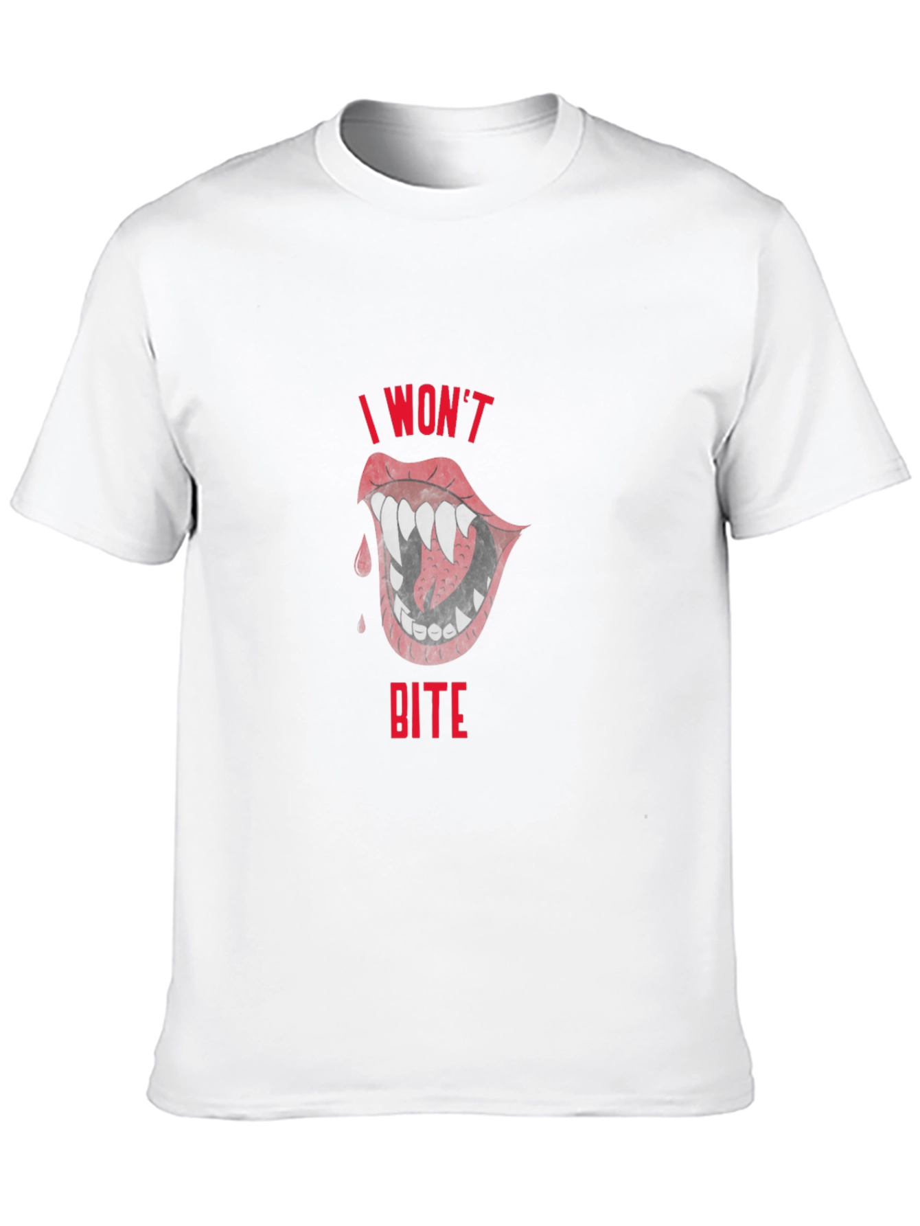 I Wont Bite T-Shirt - Vampire Lips Graphic Tee