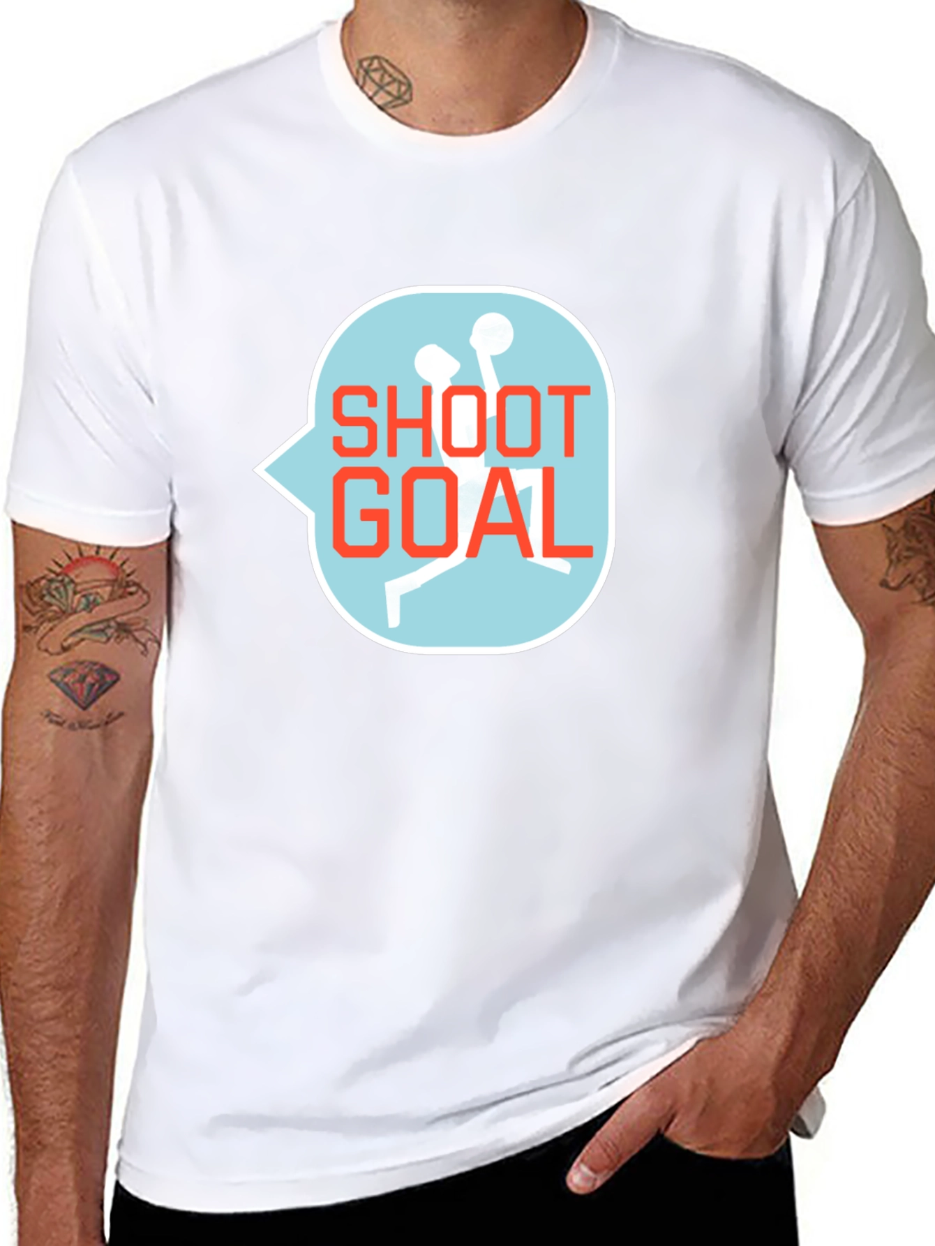 Shoot Goal Graphic Tee - Stylish Black T-Shirt