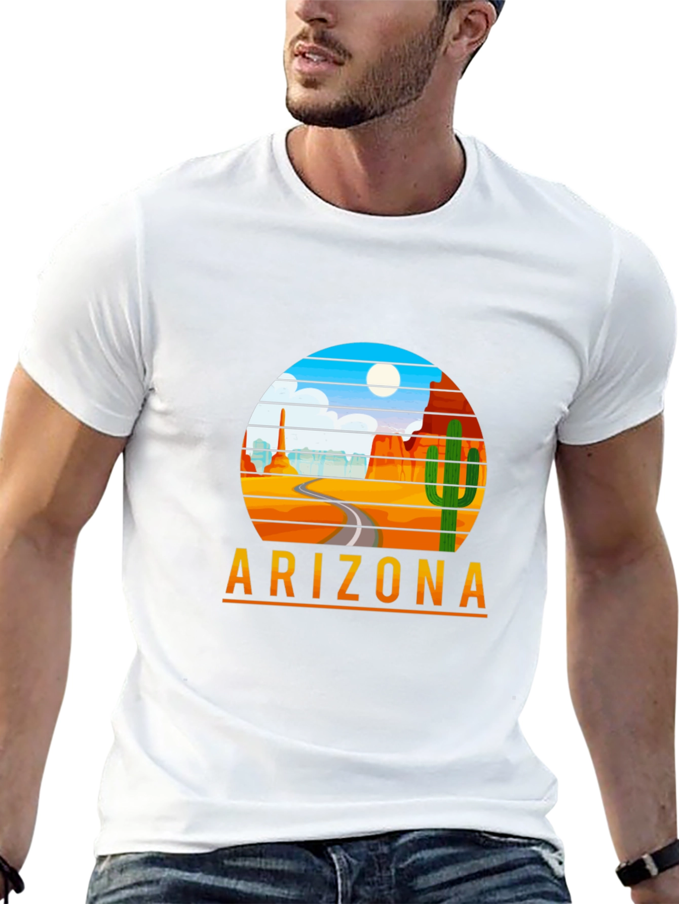 Arizona Desert Scene Graphic Tee - Retro Style