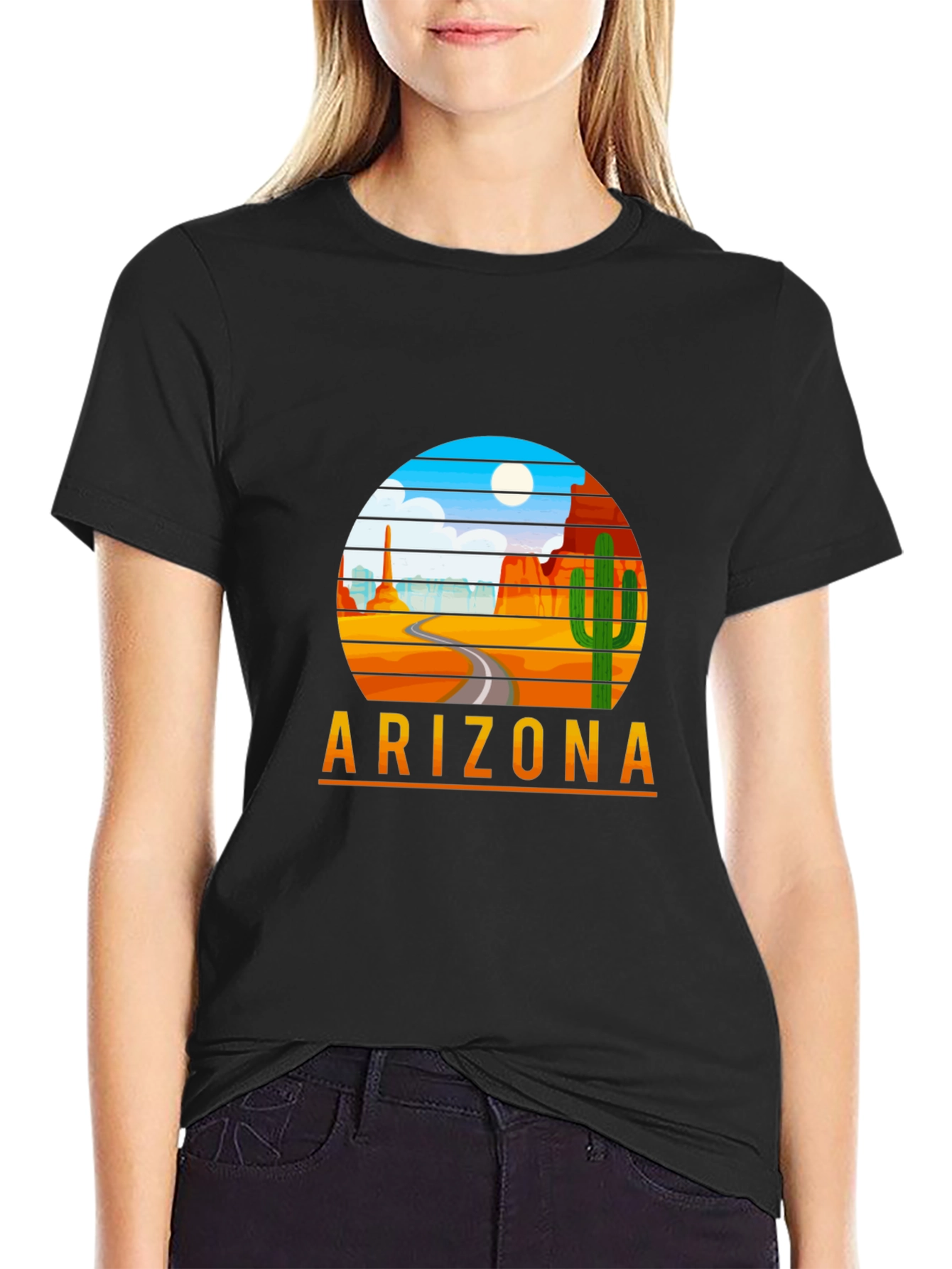 Arizona Desert Scene Graphic Tee - Retro Style