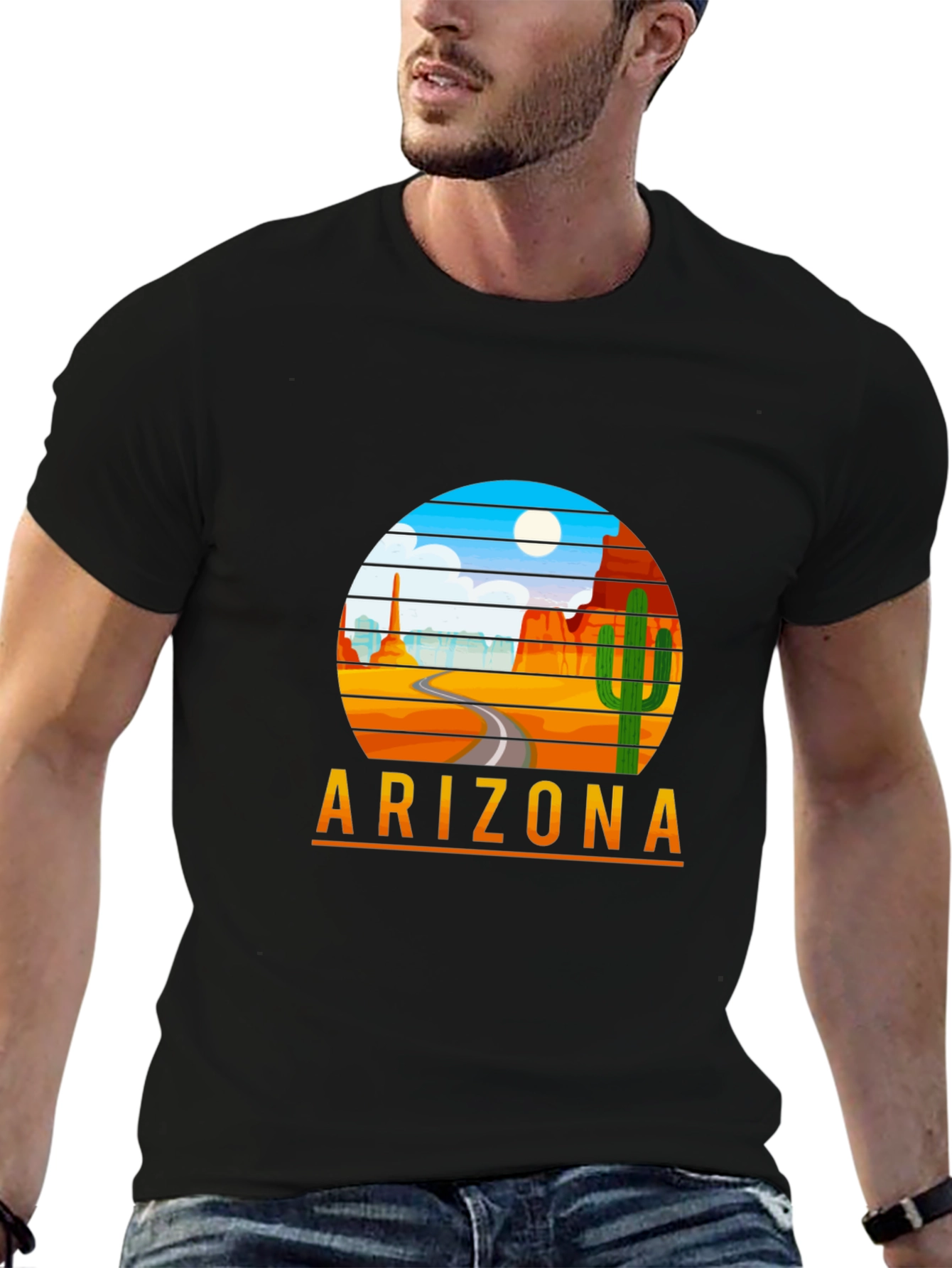 Arizona Desert Scene Graphic Tee - Retro Style