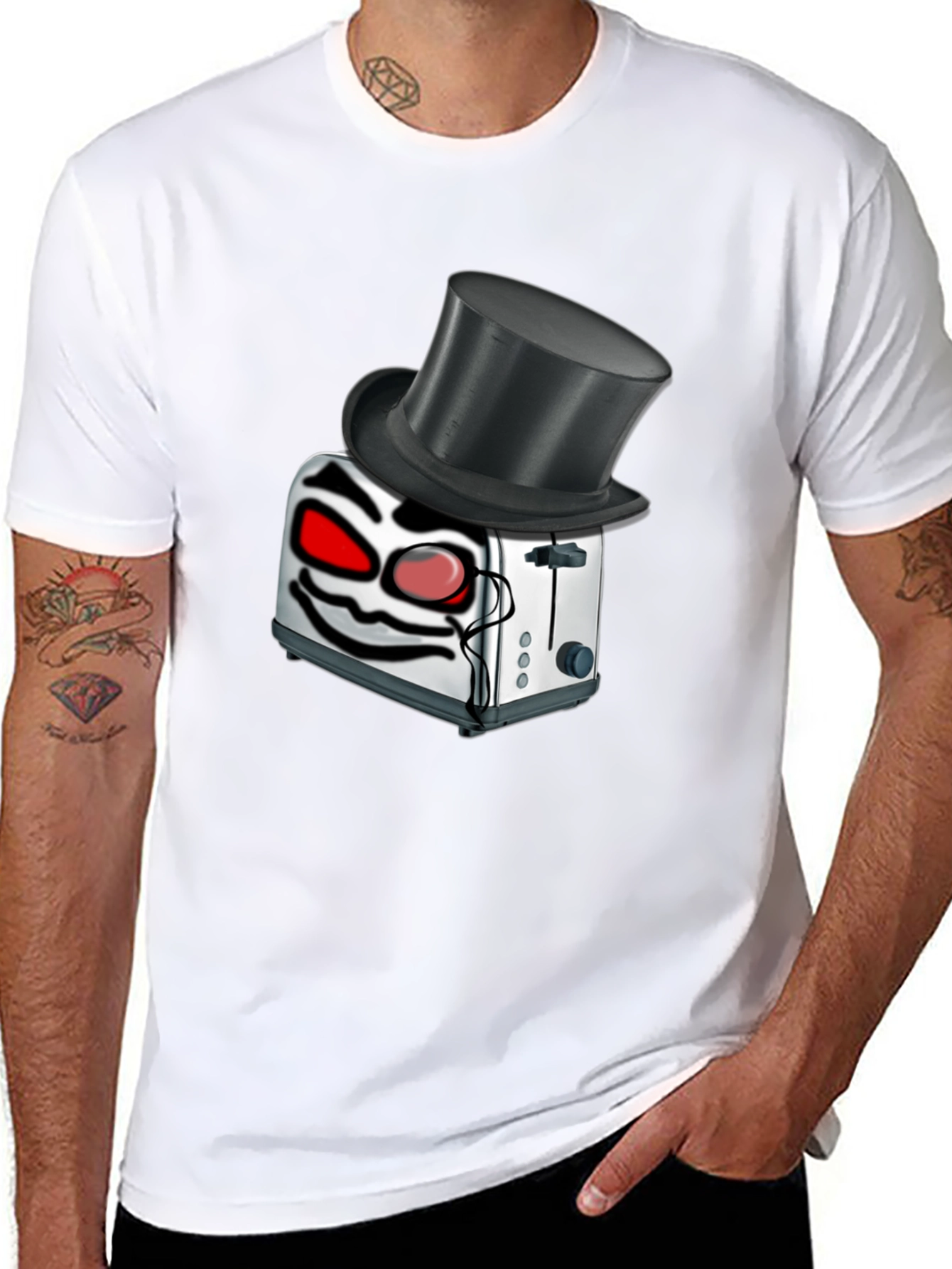 Toaster with Hat Graphic Tee