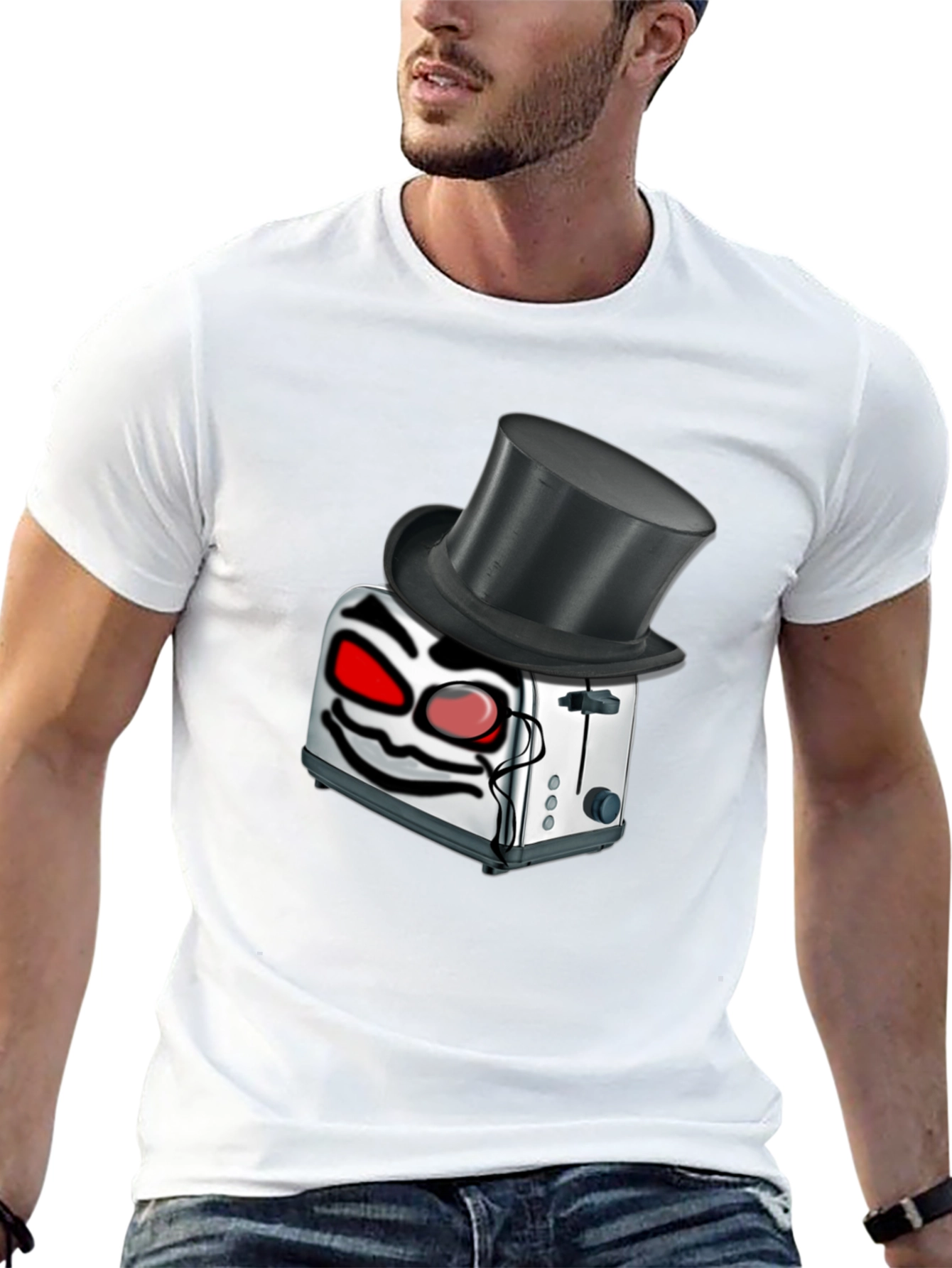 Toaster with Hat Graphic Tee