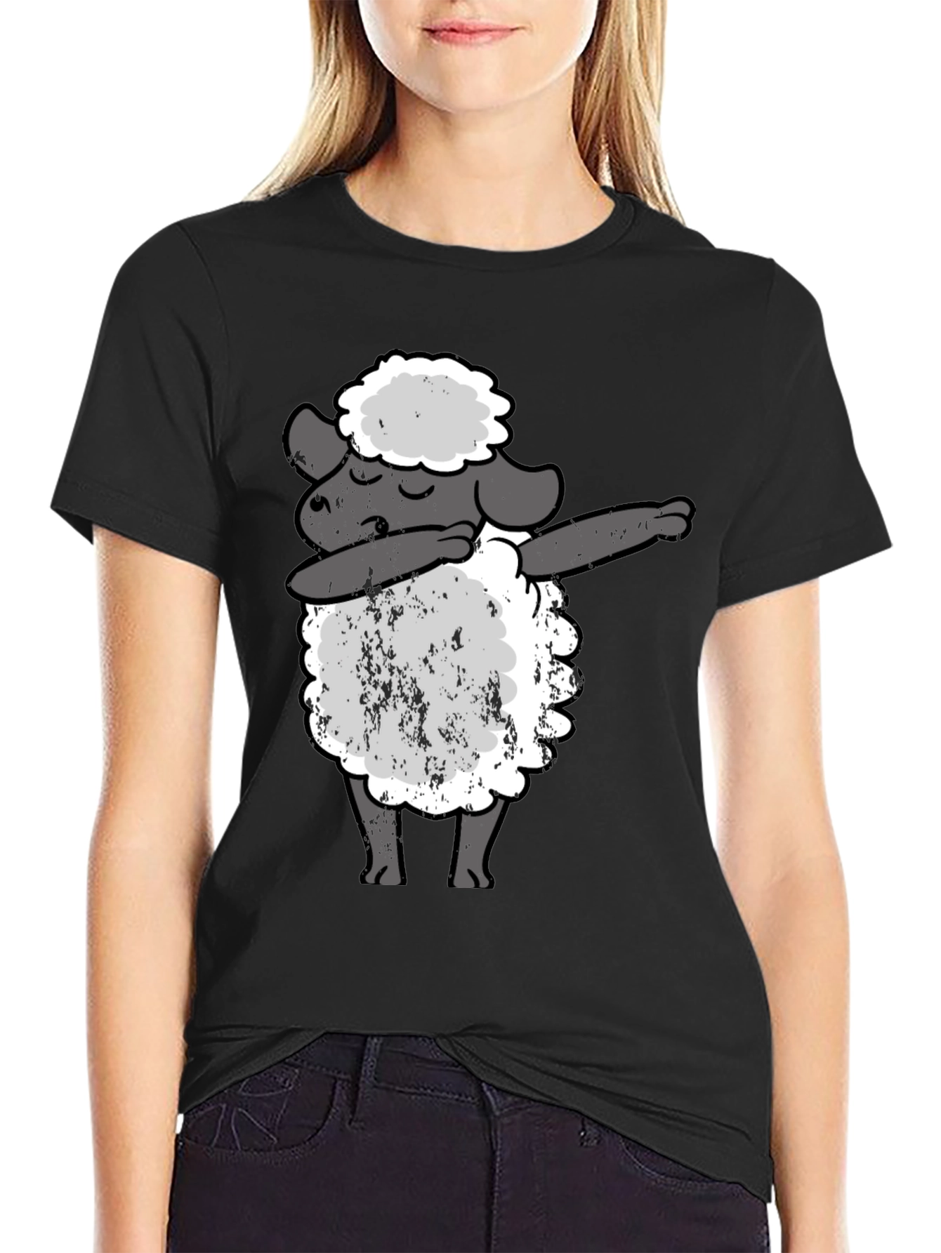 Dabbing Sheep Black T-Shirt - Funny Graphic Tee