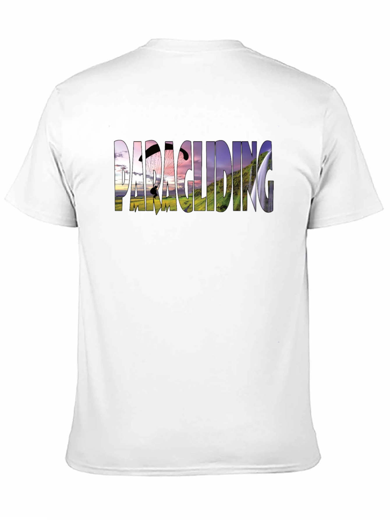 Paragliding Graphic Print Black T-Shirt