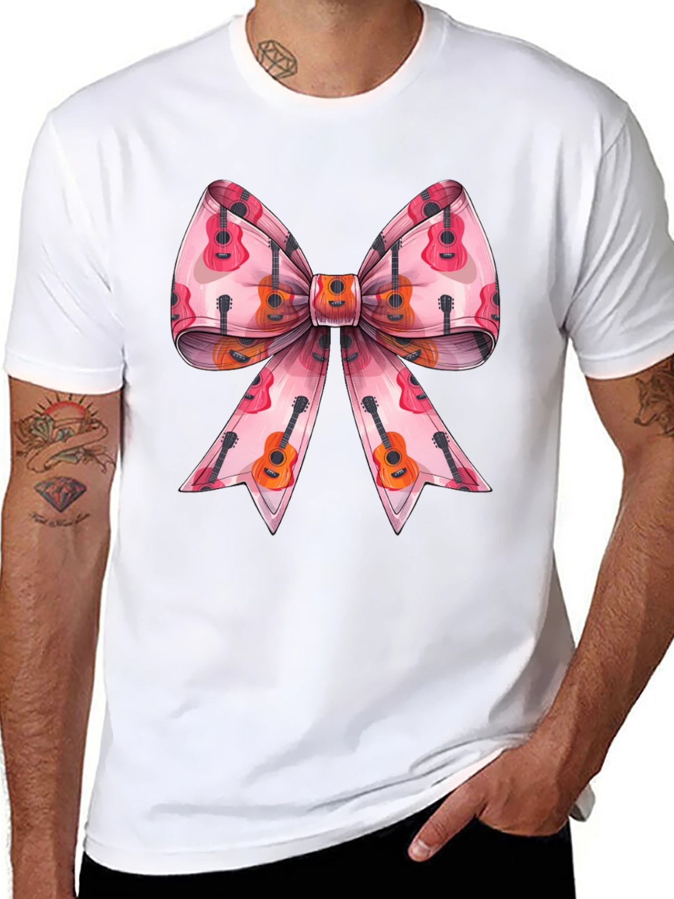Guitar Bow Graphic Tee - Music Lover Fashion