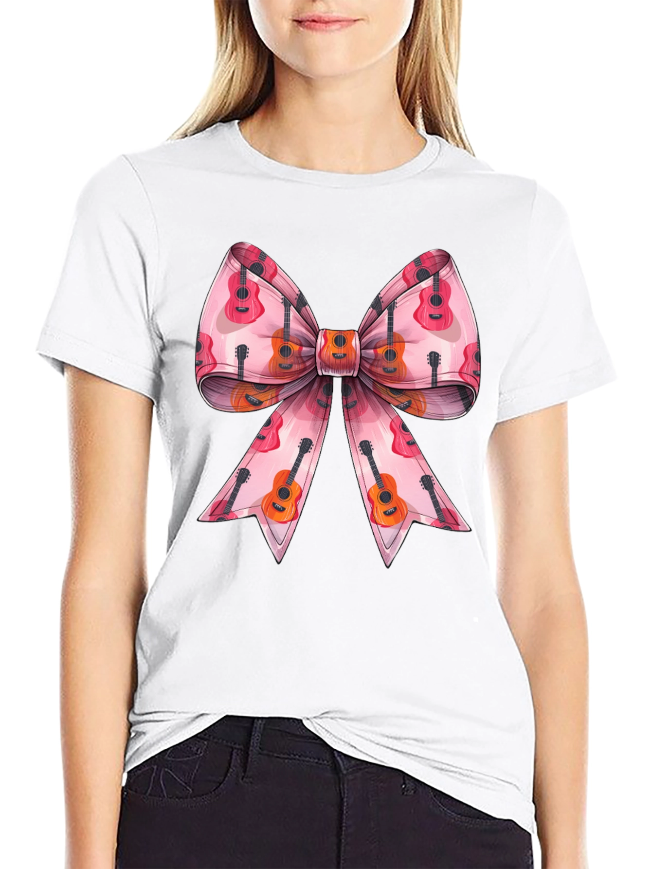 Guitar Bow Graphic Tee - Music Lover Fashion