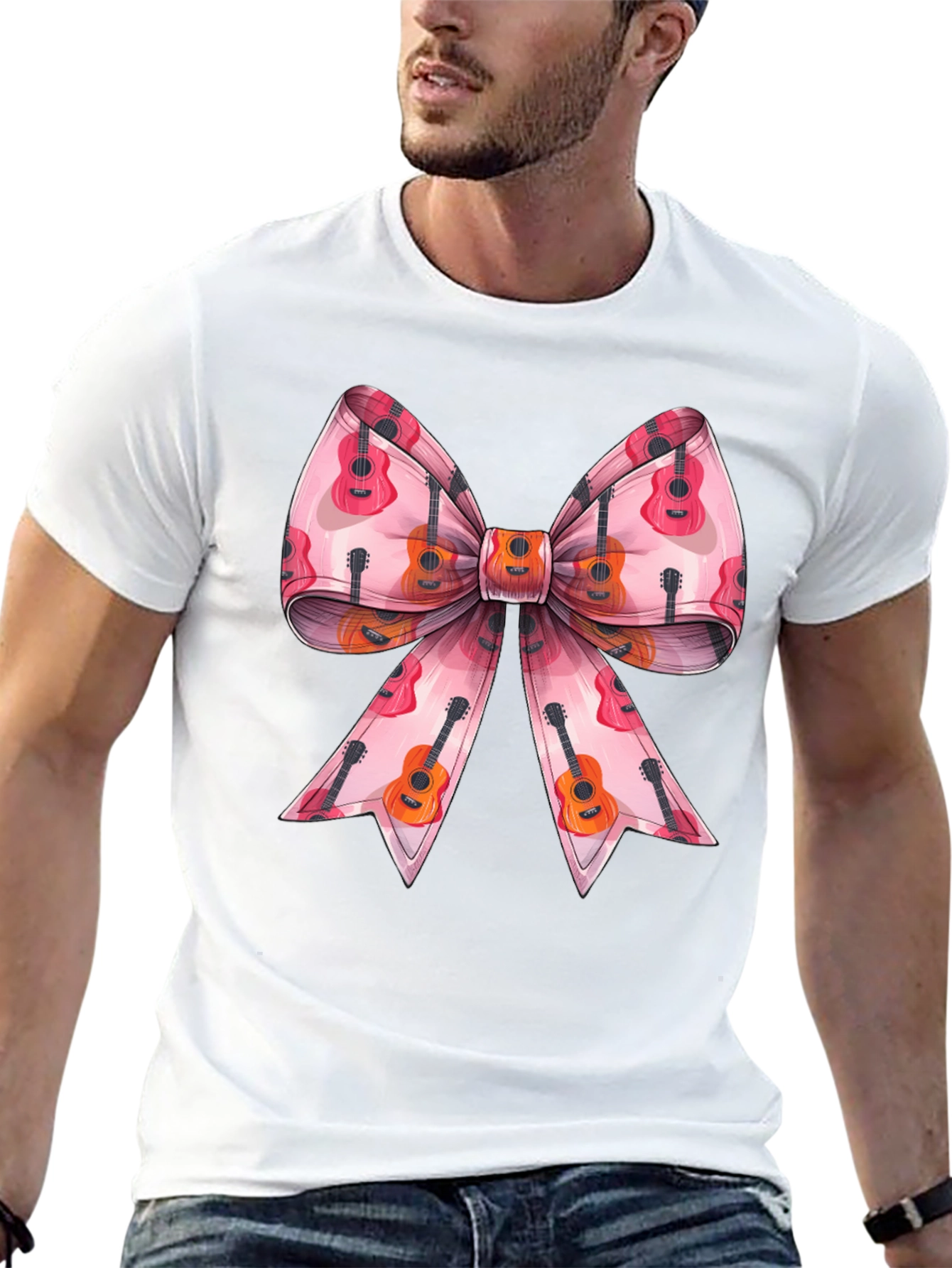 Guitar Bow Graphic Tee - Music Lover Fashion