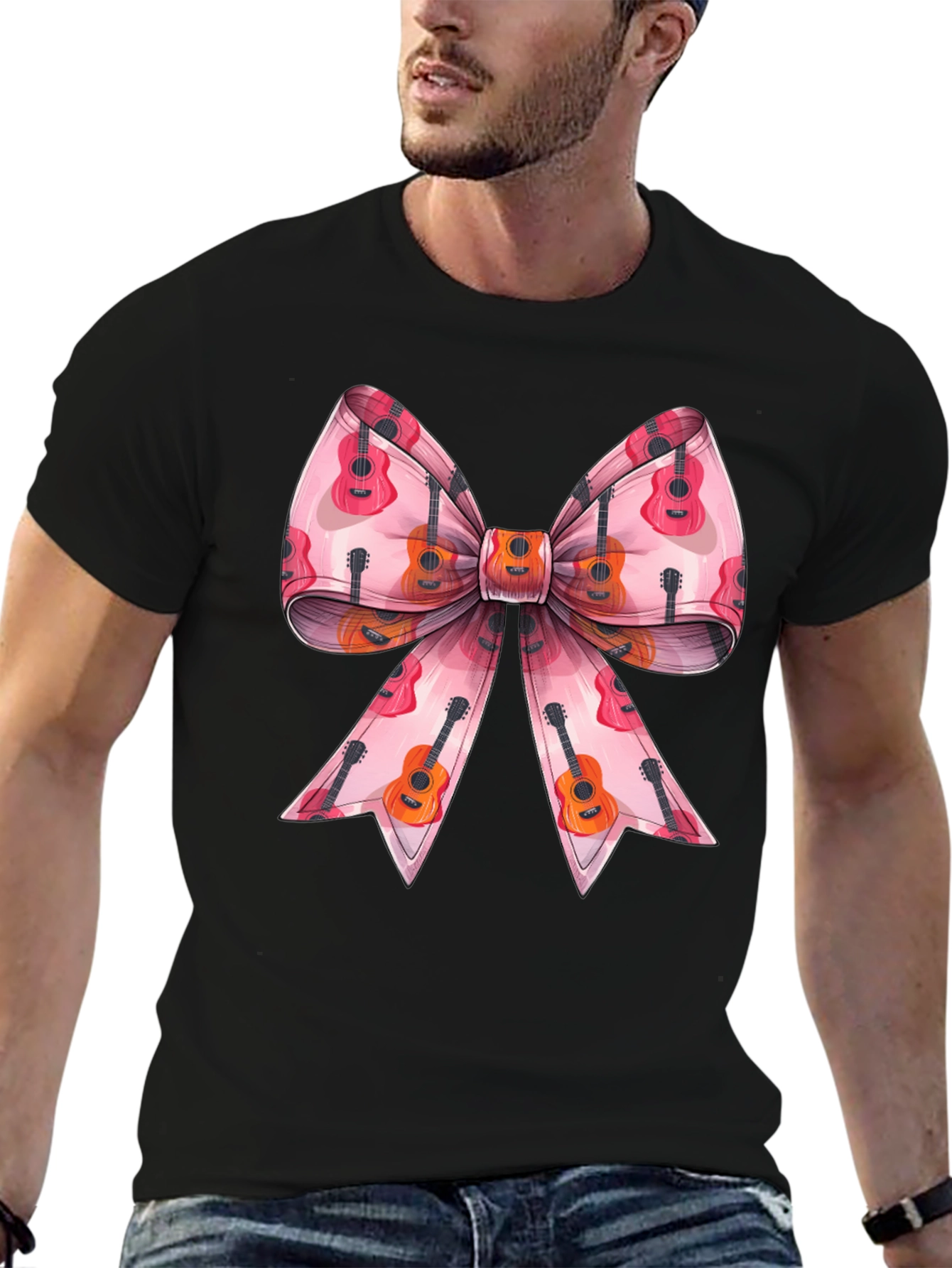 Guitar Bow Graphic Tee - Music Lover Fashion