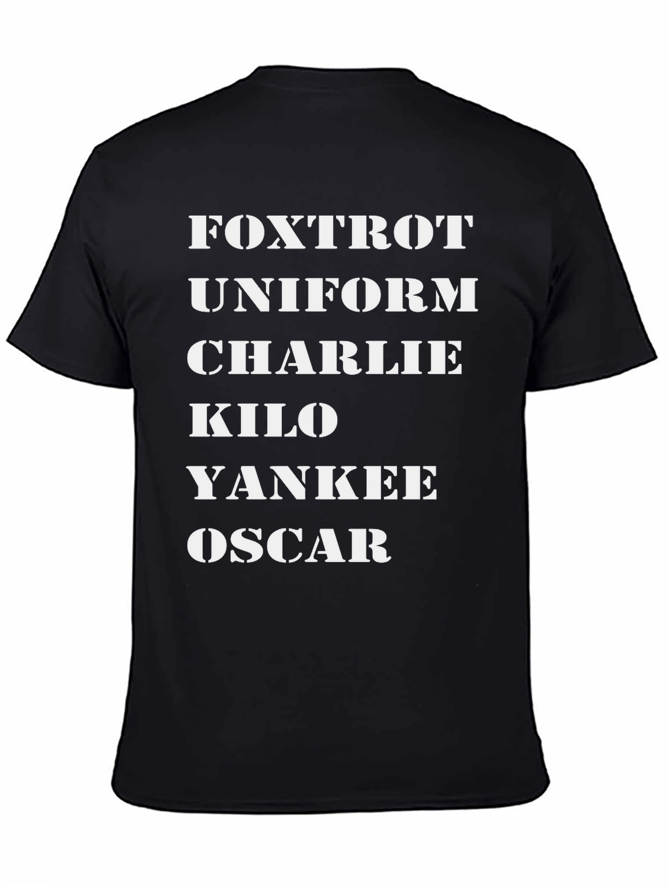 Phonetic Alphabet Black T-Shirt