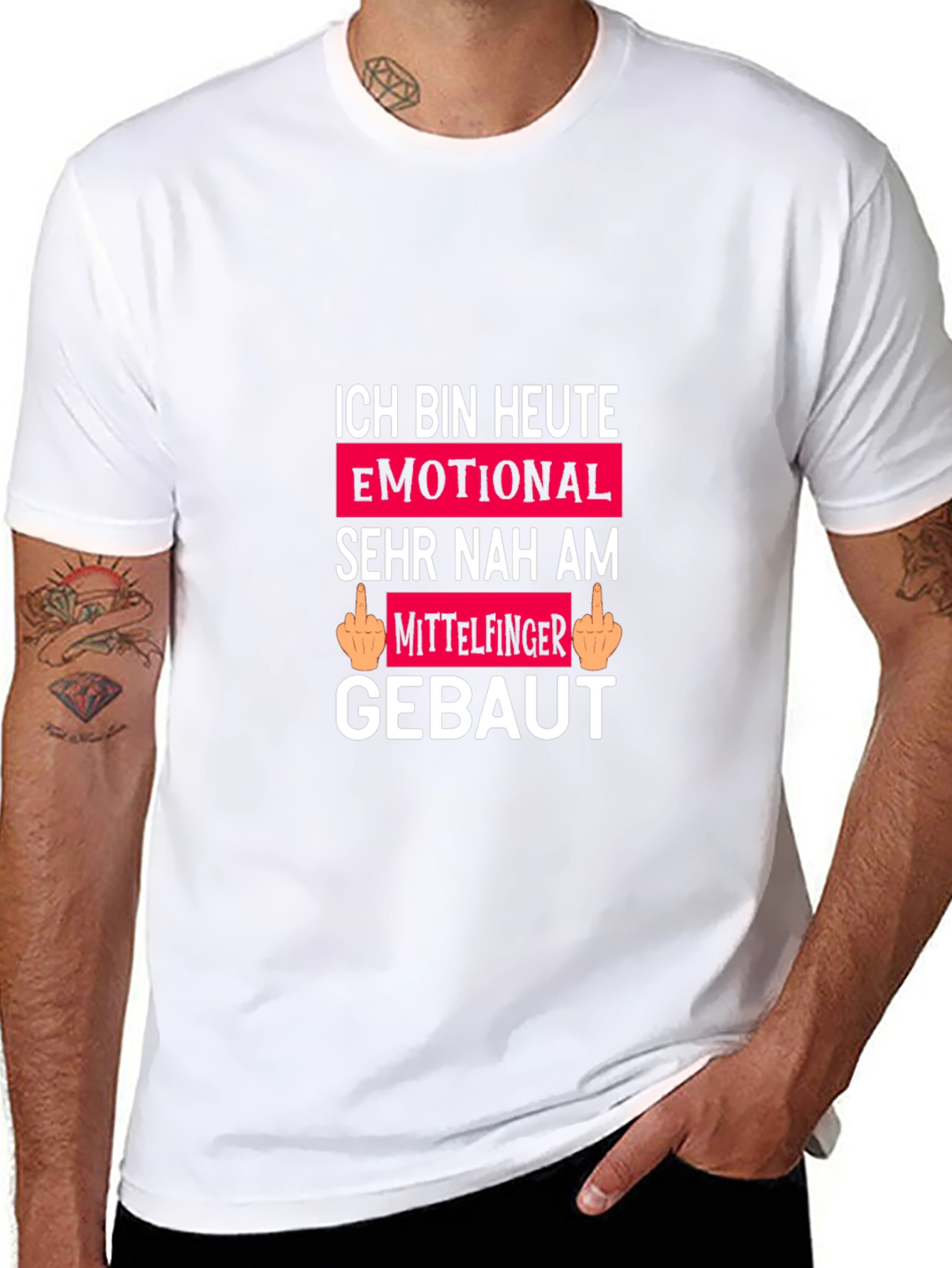Emotional Mittel Finger T-Shirt - Black