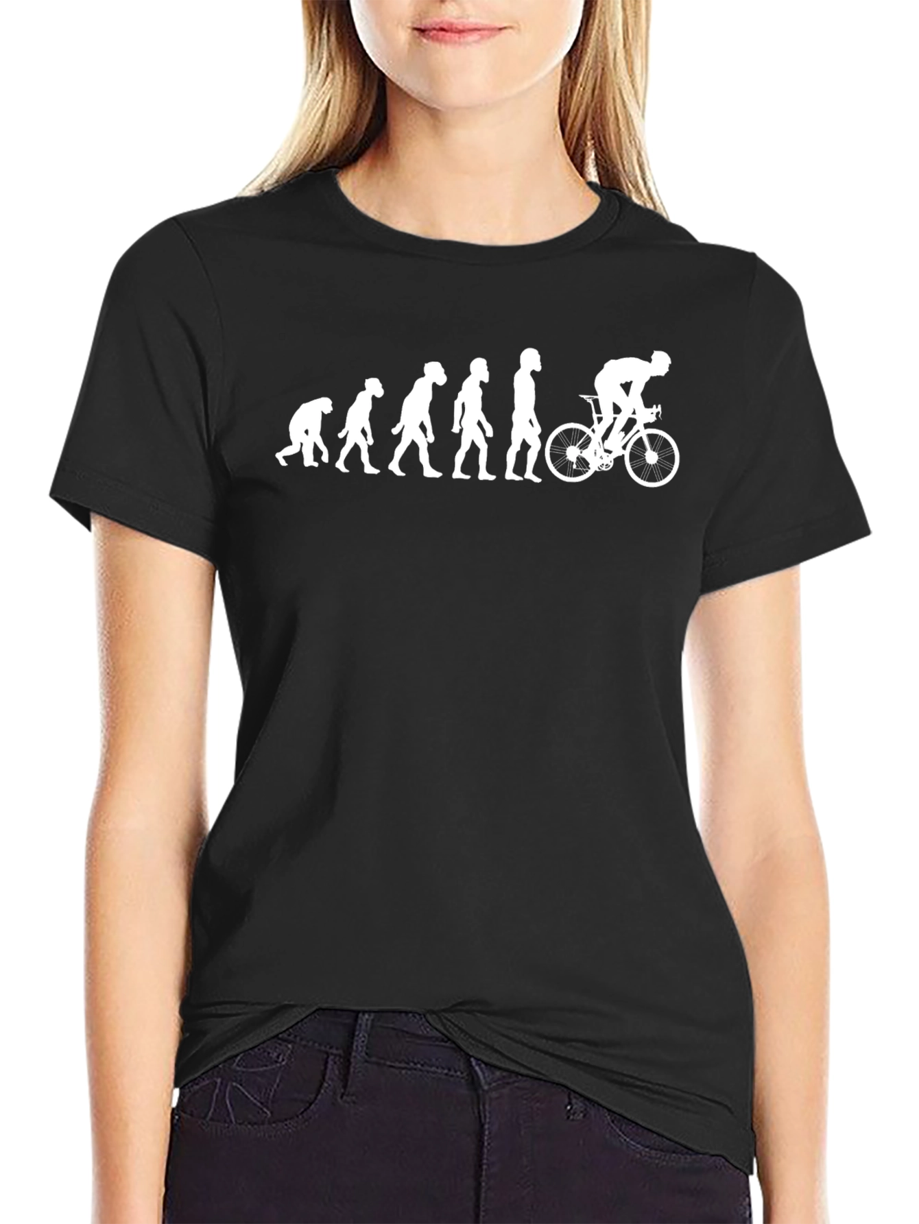 Evolution of Cyclist Mens Black T-Shirt