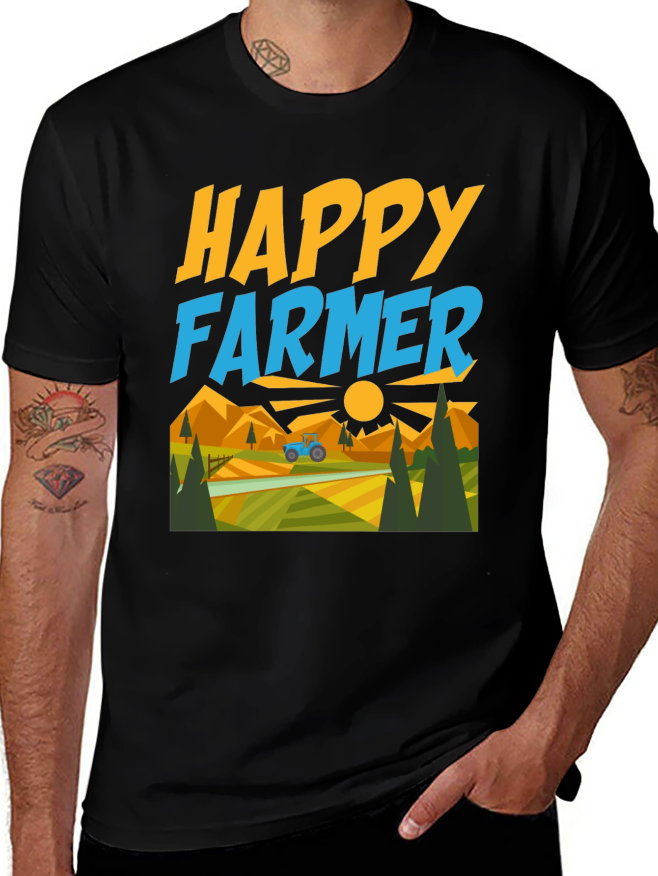 Happy Farmer Graphic T-Shirt - Farm Life Tee