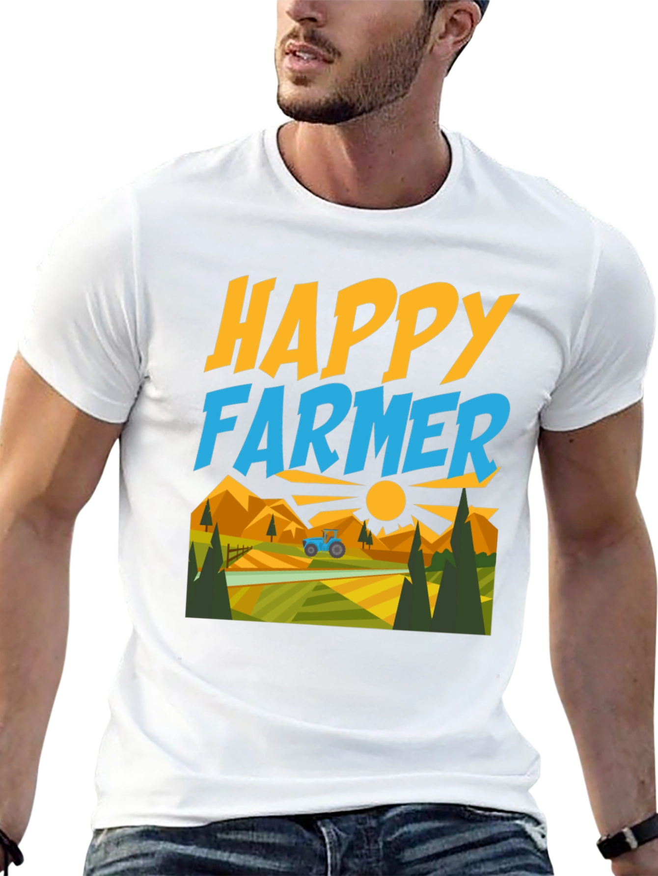 Happy Farmer Graphic T-Shirt - Farm Life Tee