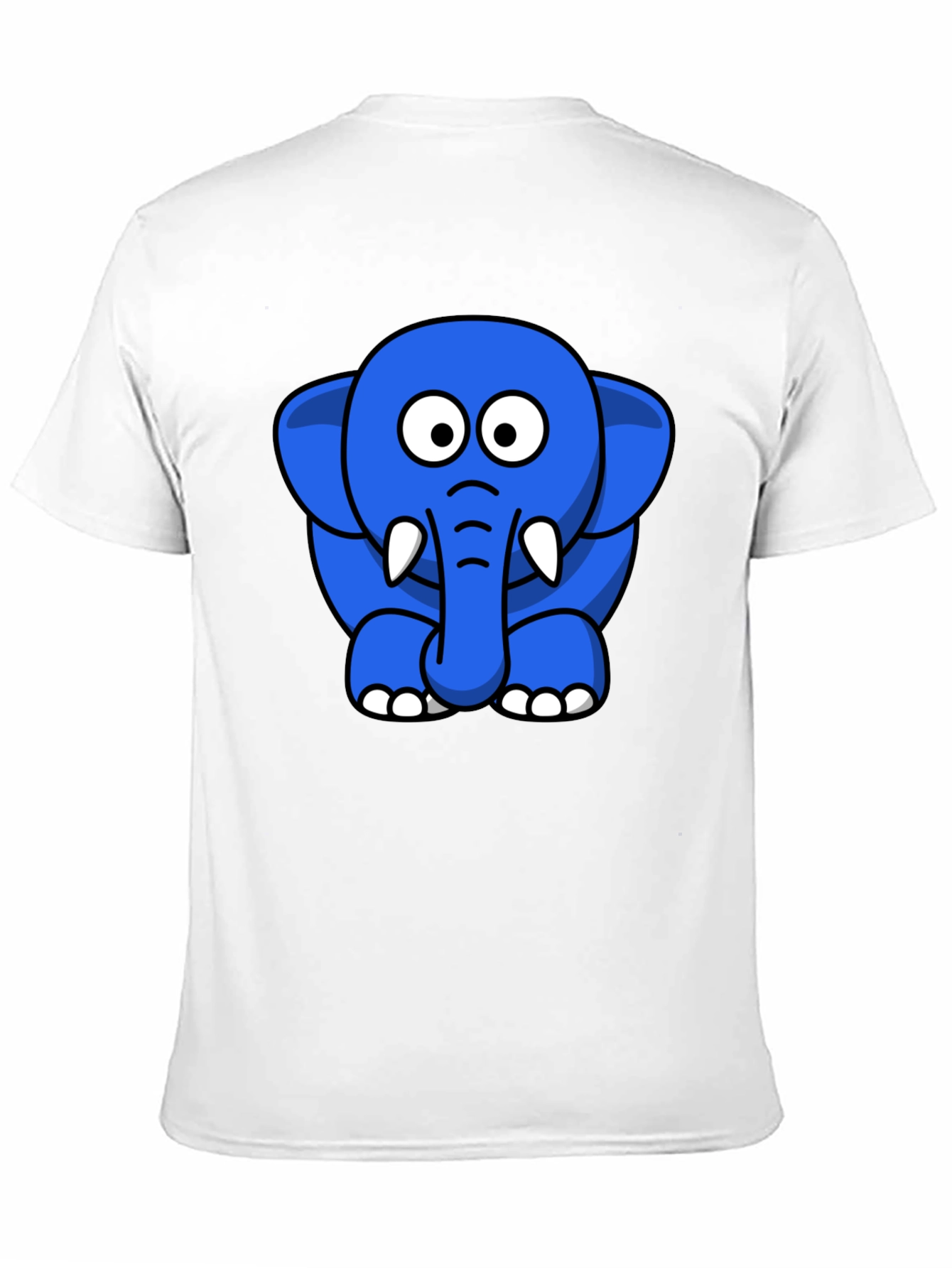 Blue Elephant Cartoon Graphic T-Shirt