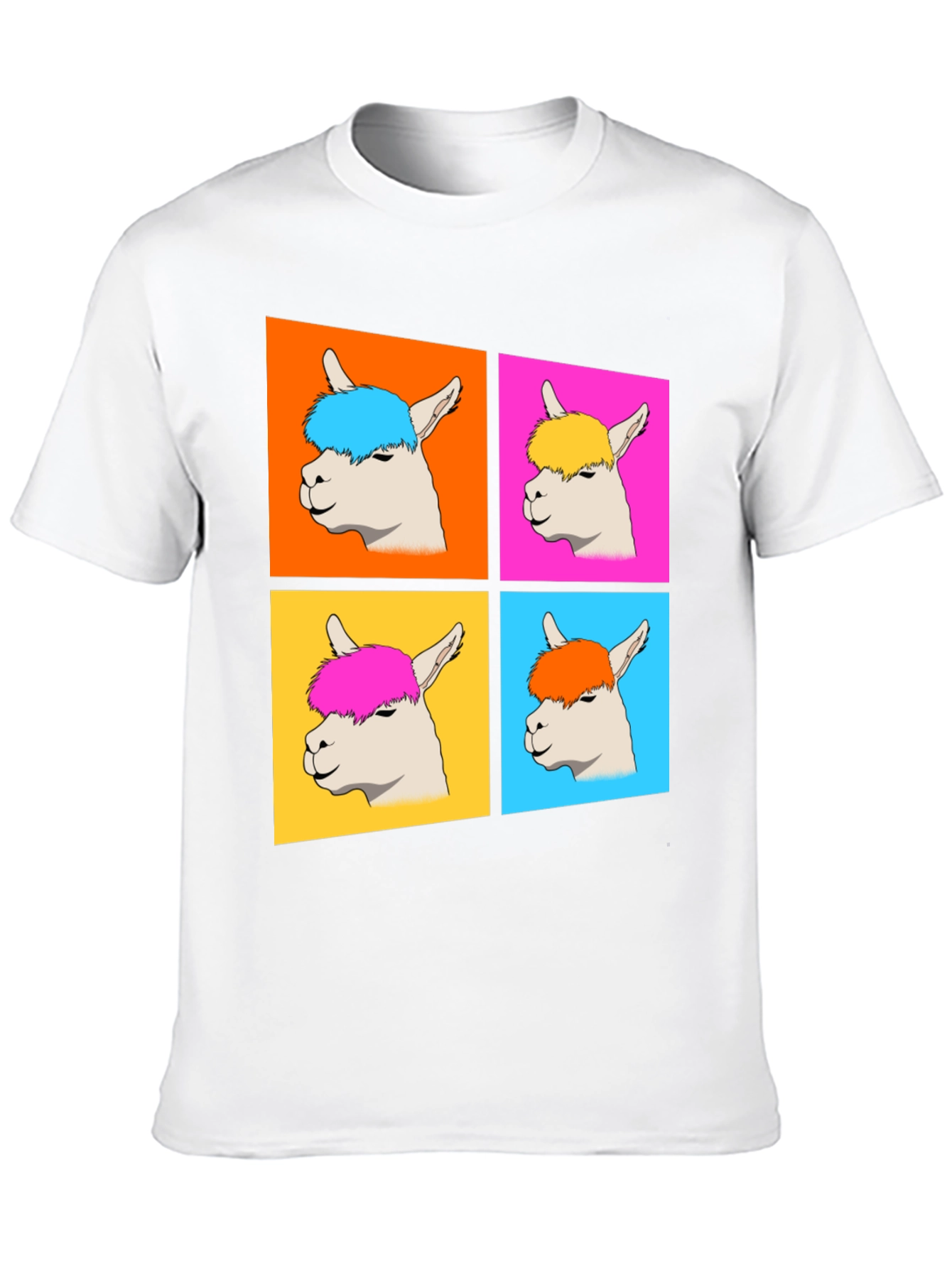 Pop Art Llama Graphic Tee - Quirky Black T-Shirt