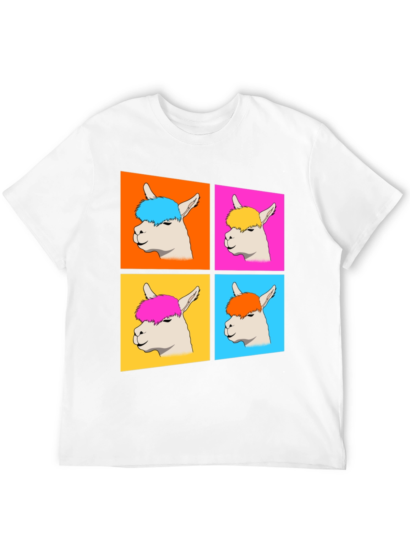Pop Art Llama Graphic Tee - Quirky Black T-Shirt