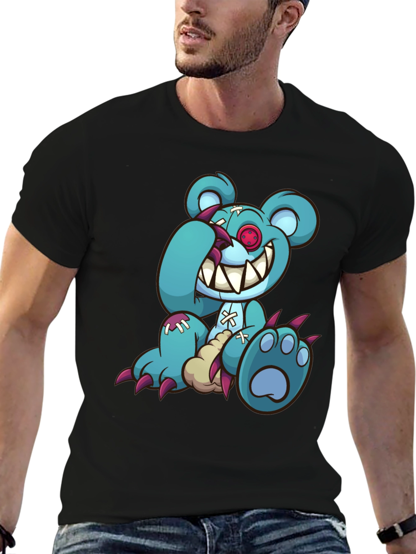 Creepy Cartoon Bear Graphic Tee