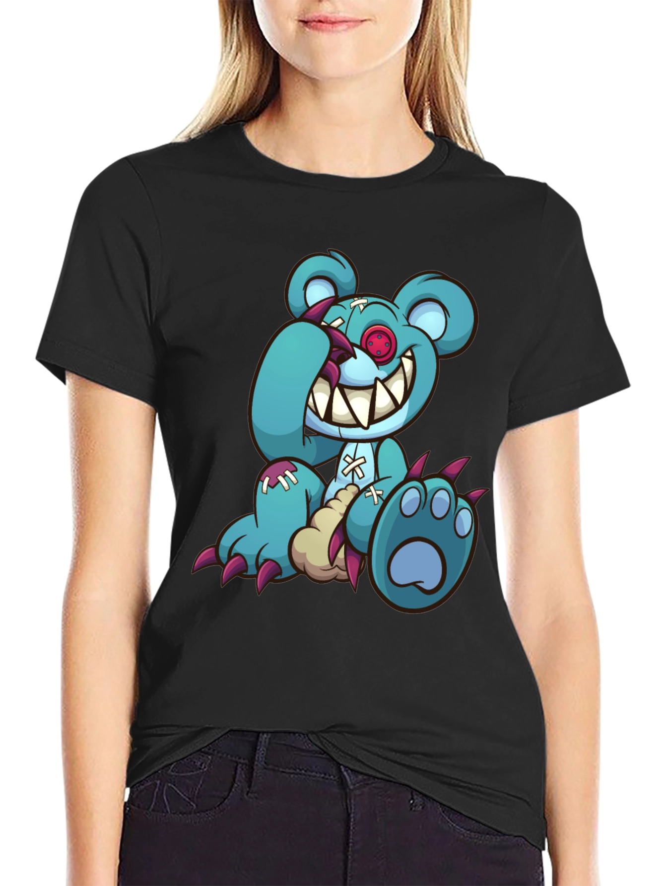Creepy Cartoon Bear Graphic Tee