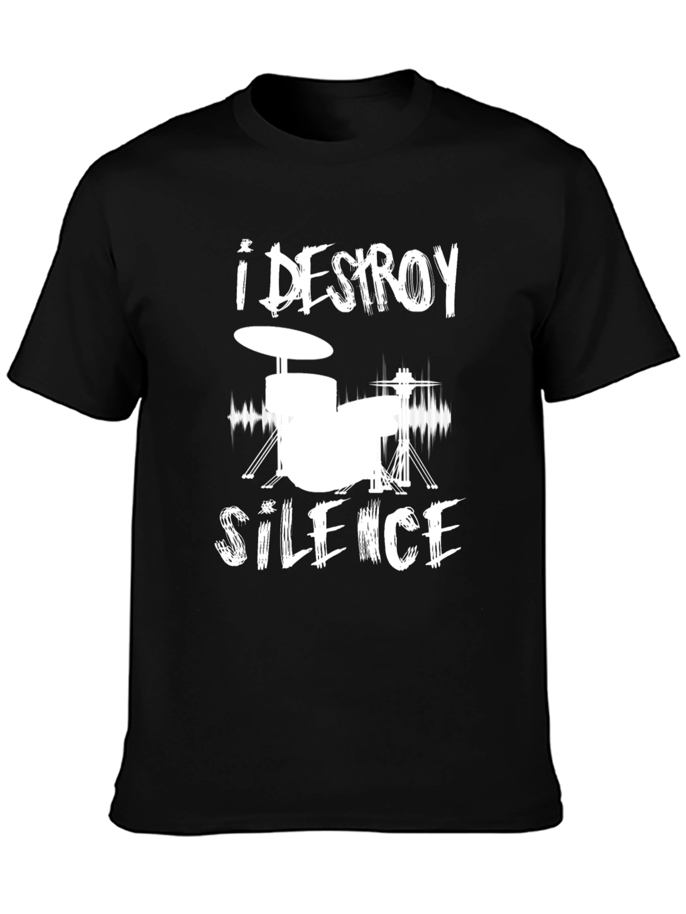 I Destroy Silence Drummer Black T-Shirt