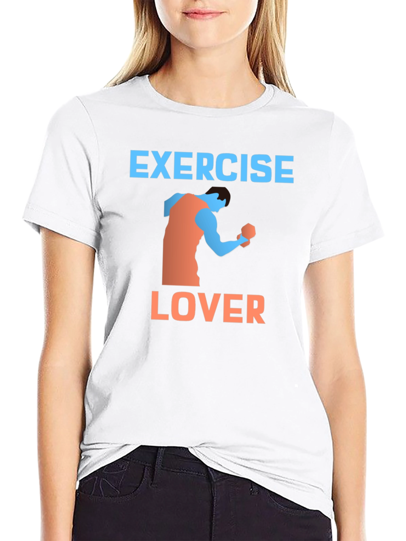 Exercise Lover Graphic Tee - Black