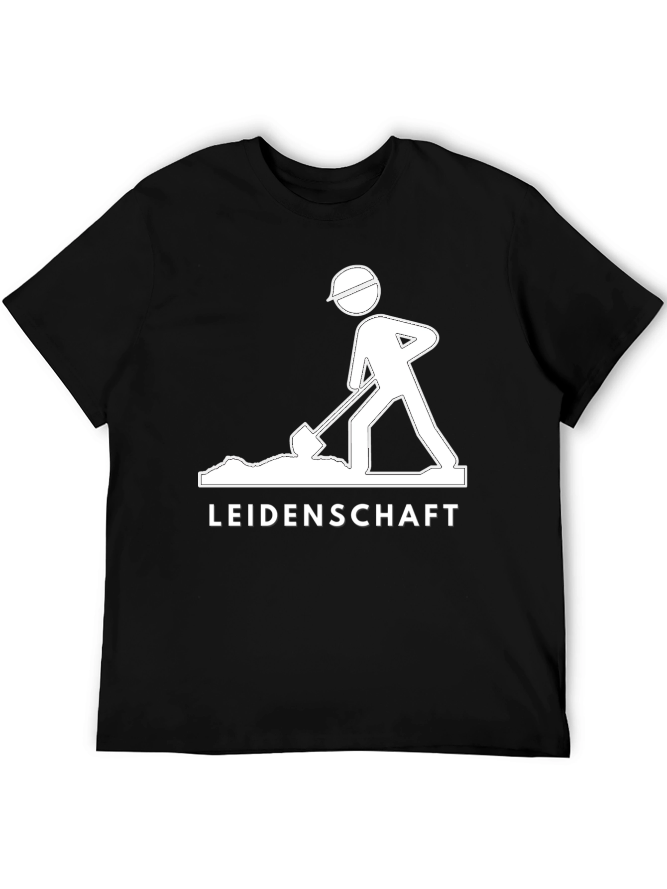 Leidenschaft Black T-Shirt - Construction Worker Graphic Tee