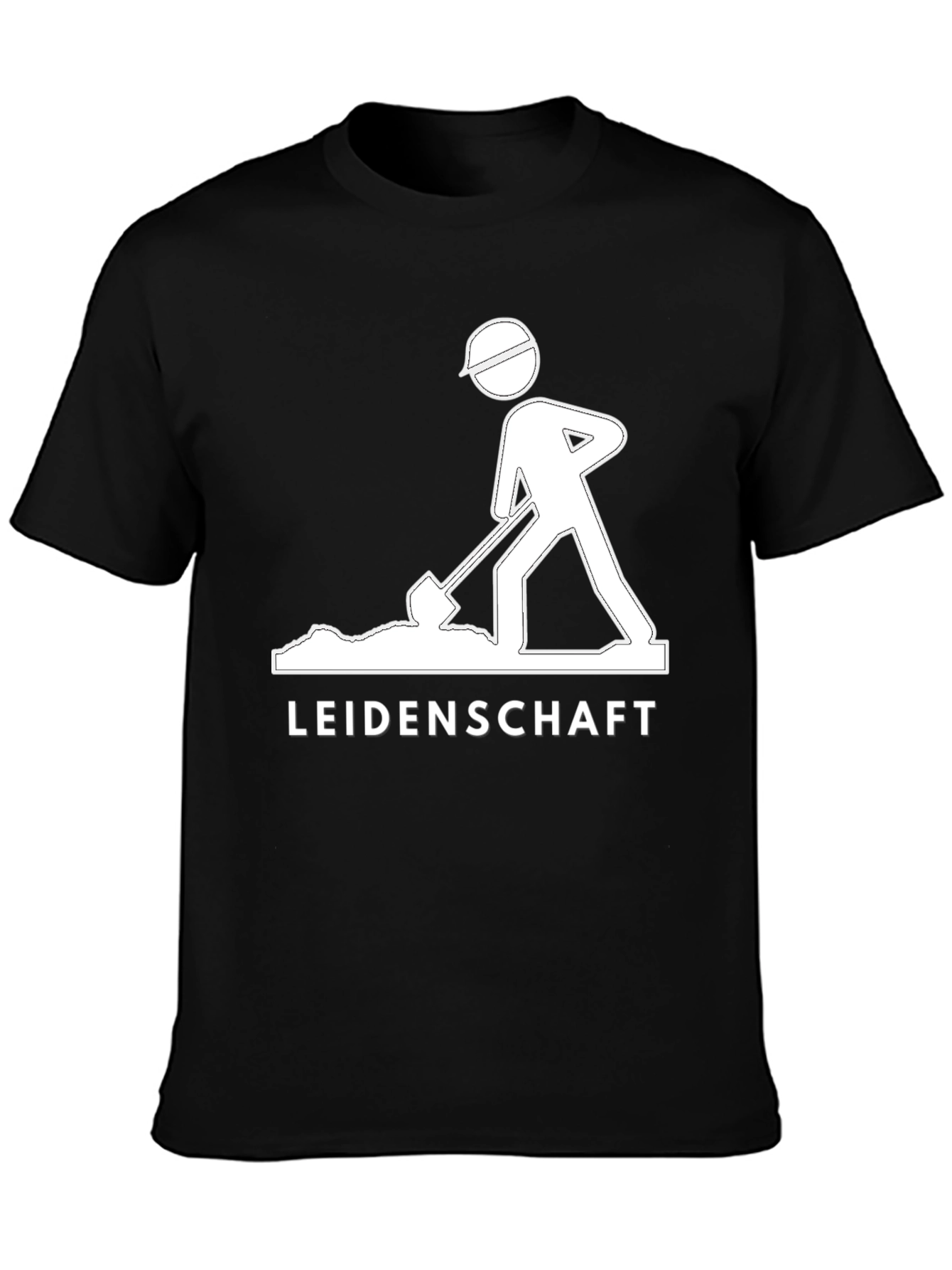 Leidenschaft Black T-Shirt - Construction Worker Graphic Tee