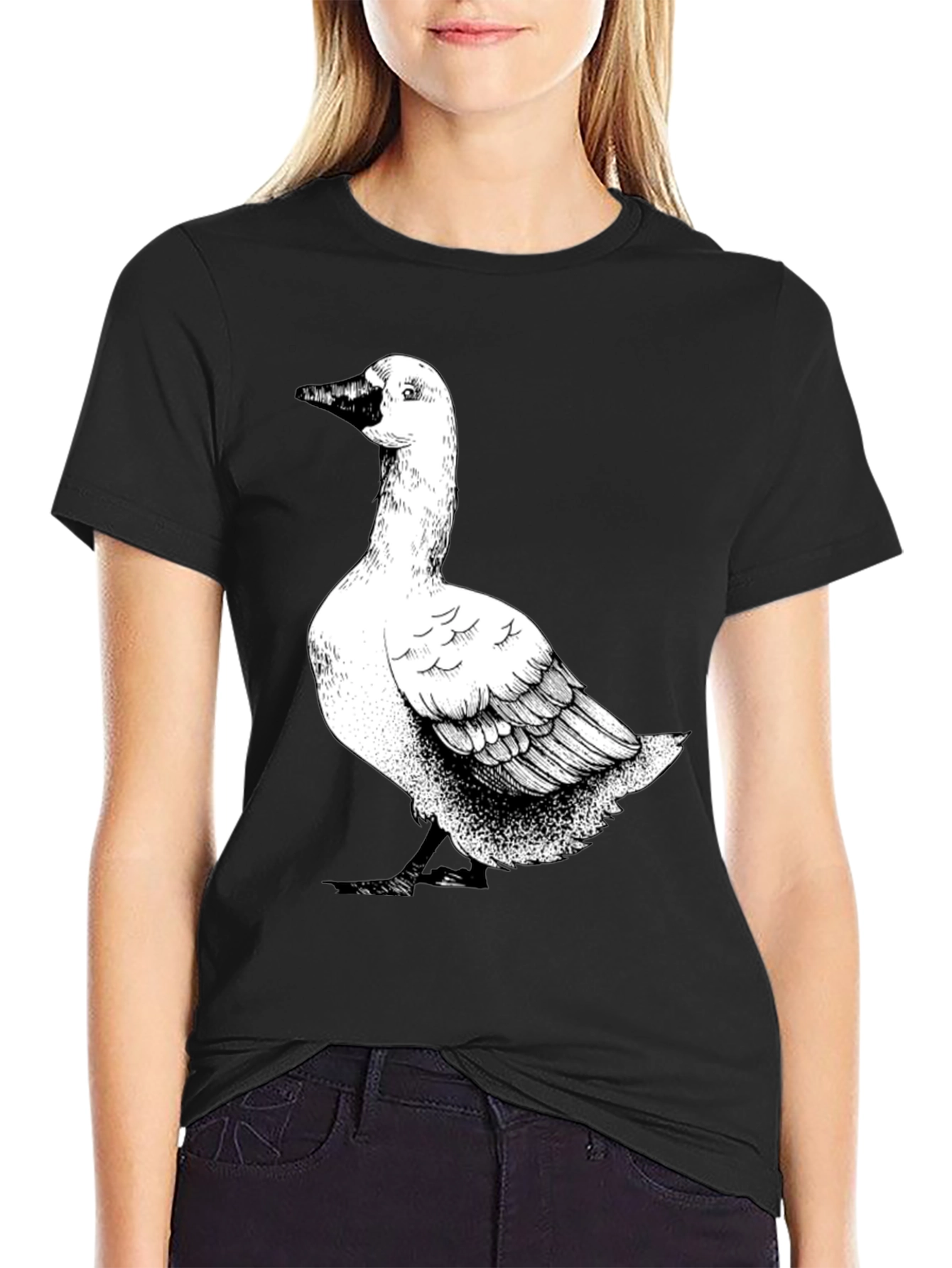 Goose Graphic T-Shirt - Black Cotton Tee