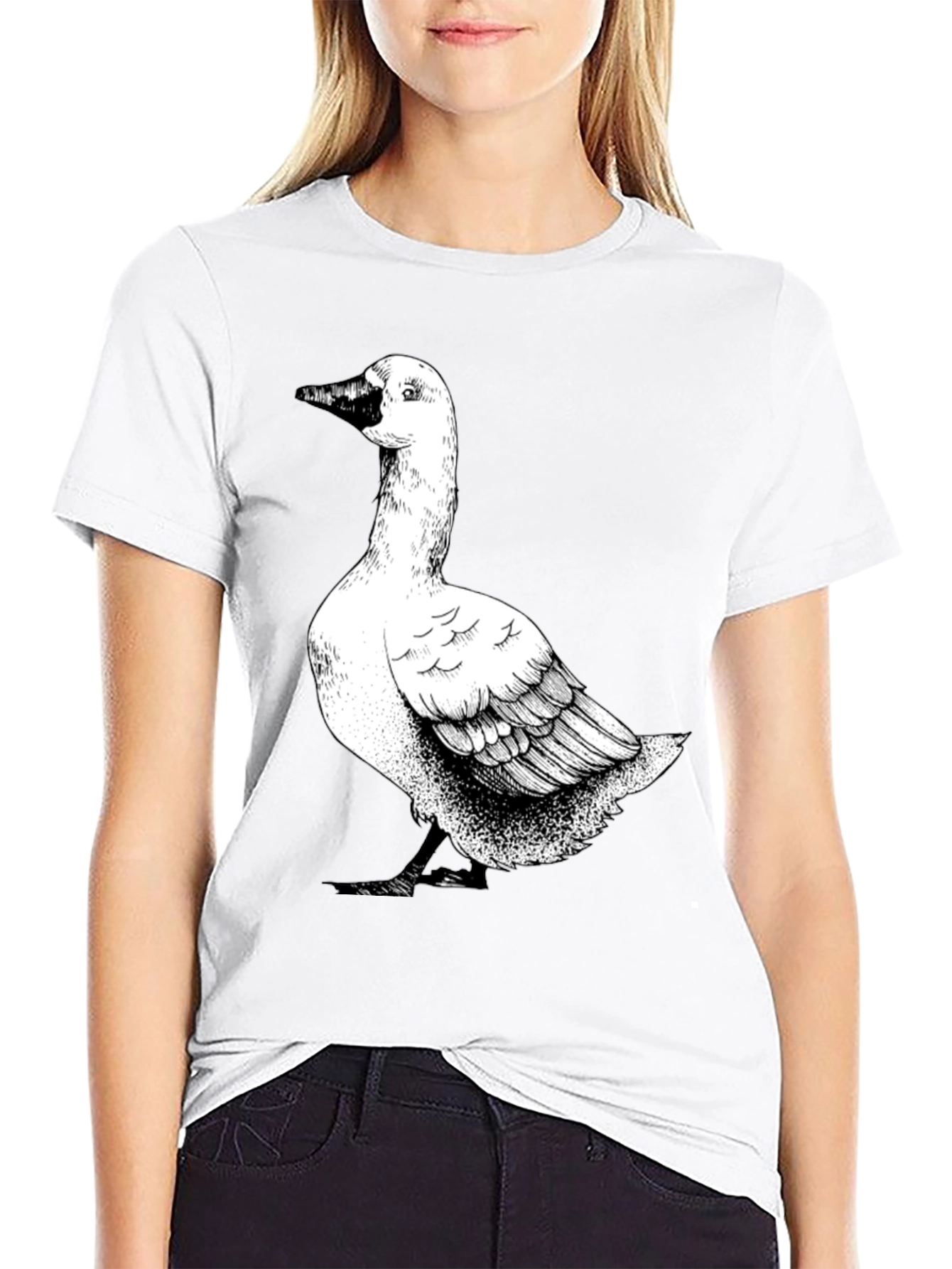 Goose Graphic T-Shirt - Black Cotton Tee