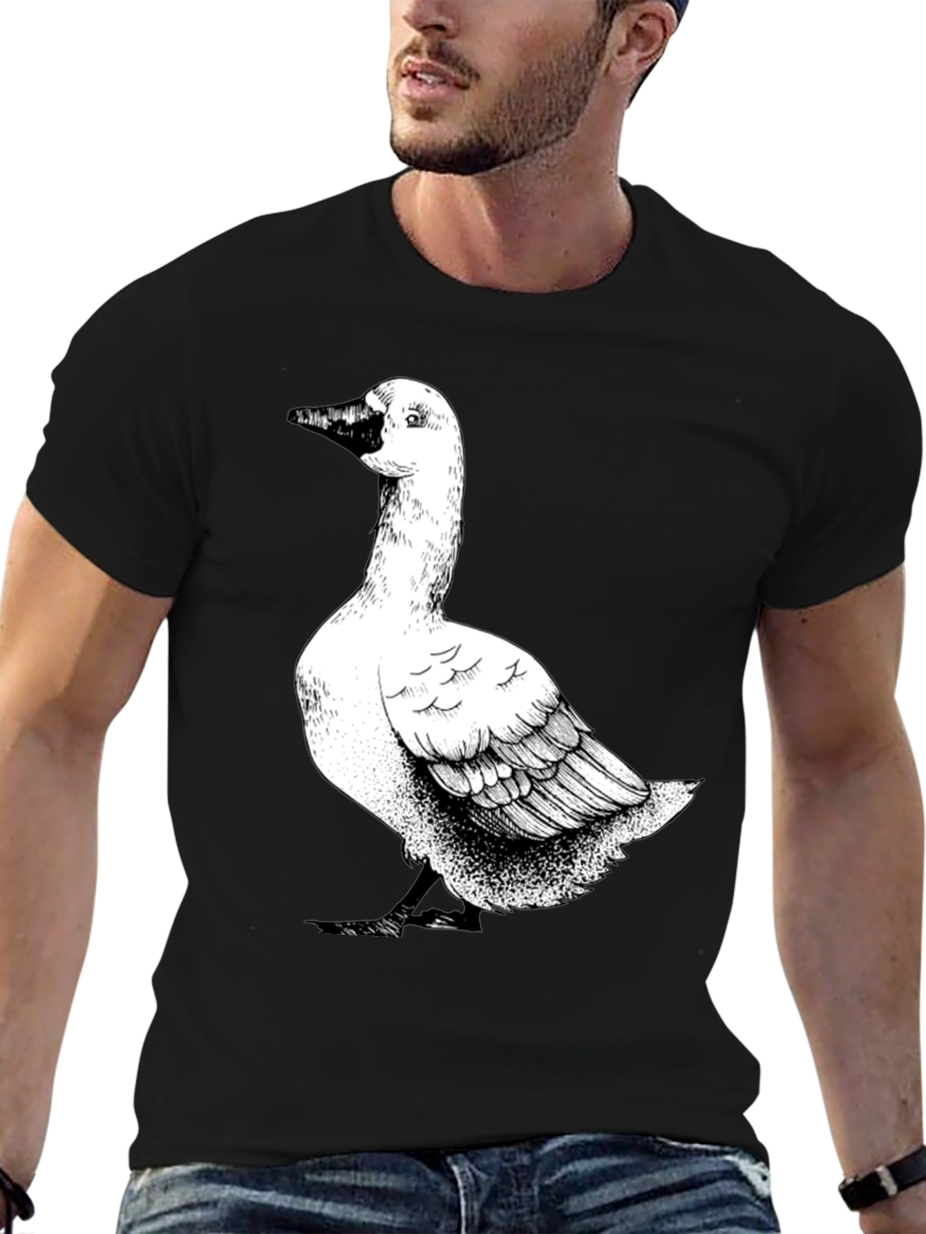 Goose Graphic T-Shirt - Black Cotton Tee