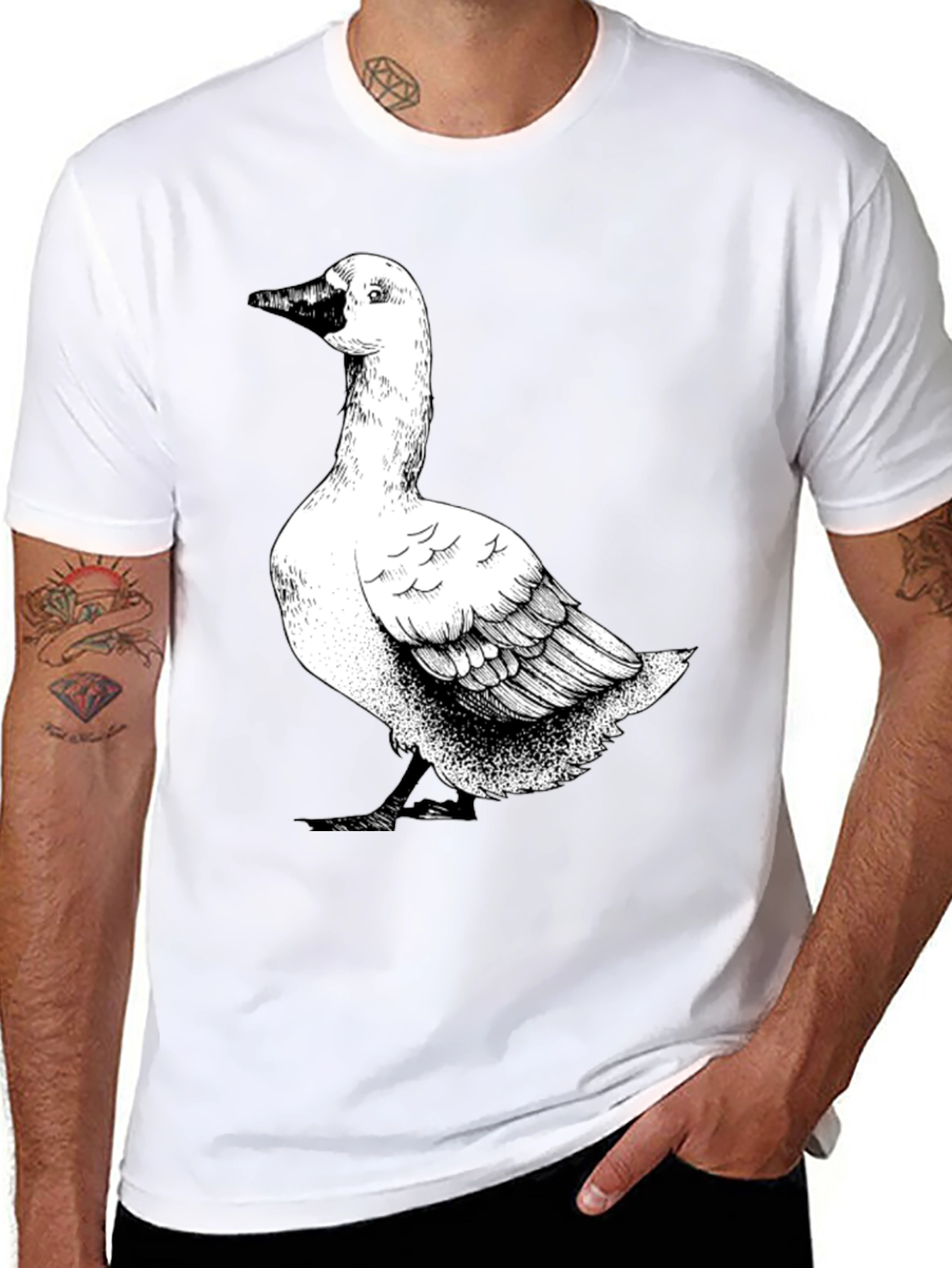Goose Graphic T-Shirt - Black Cotton Tee