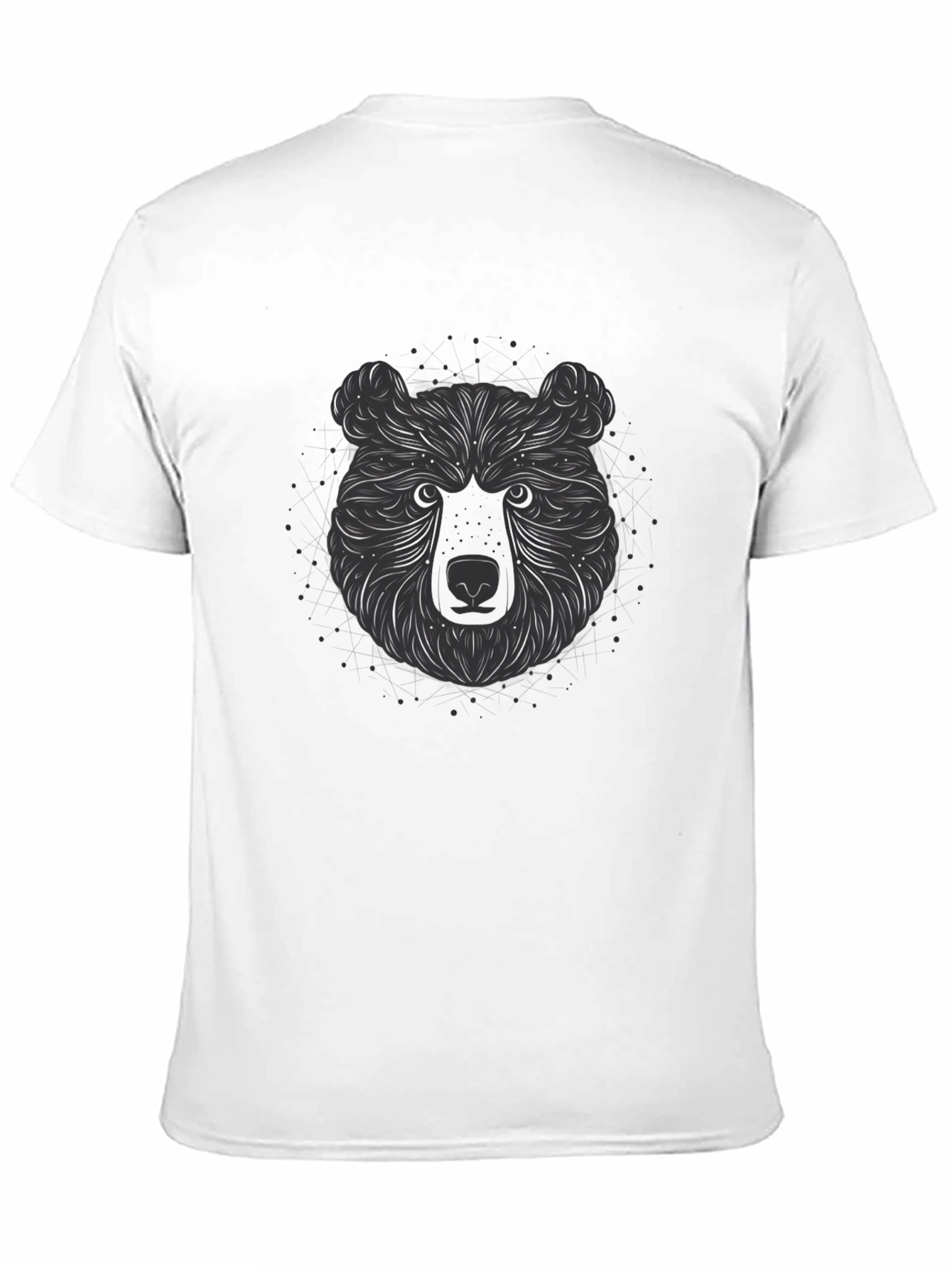 Abstract Bear Graphic Tee - Stylish Mens Black T-Shirt