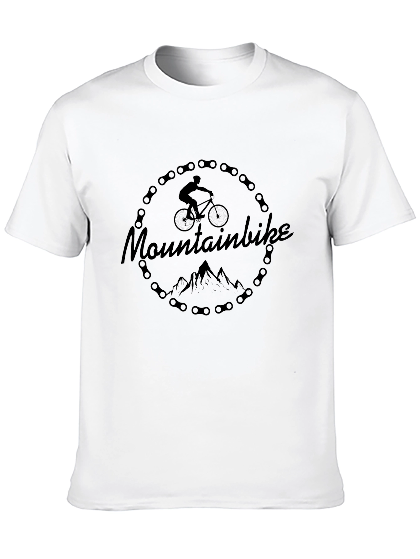 Mountainbike Chain Circle Black Graphic T-Shirt
