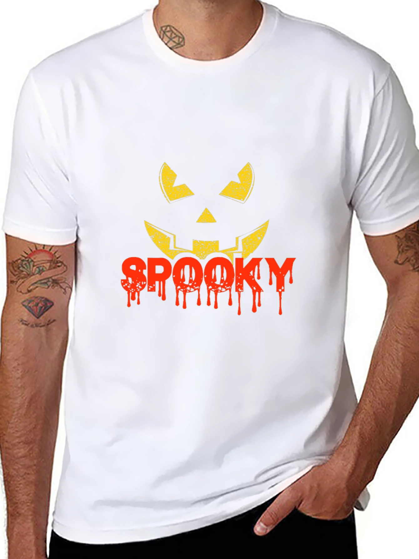 Spooky Halloween Pumpkin Face Graphic Tee