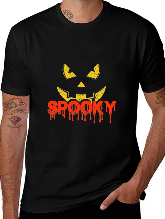 Spooky Halloween Pumpkin Face Graphic Tee