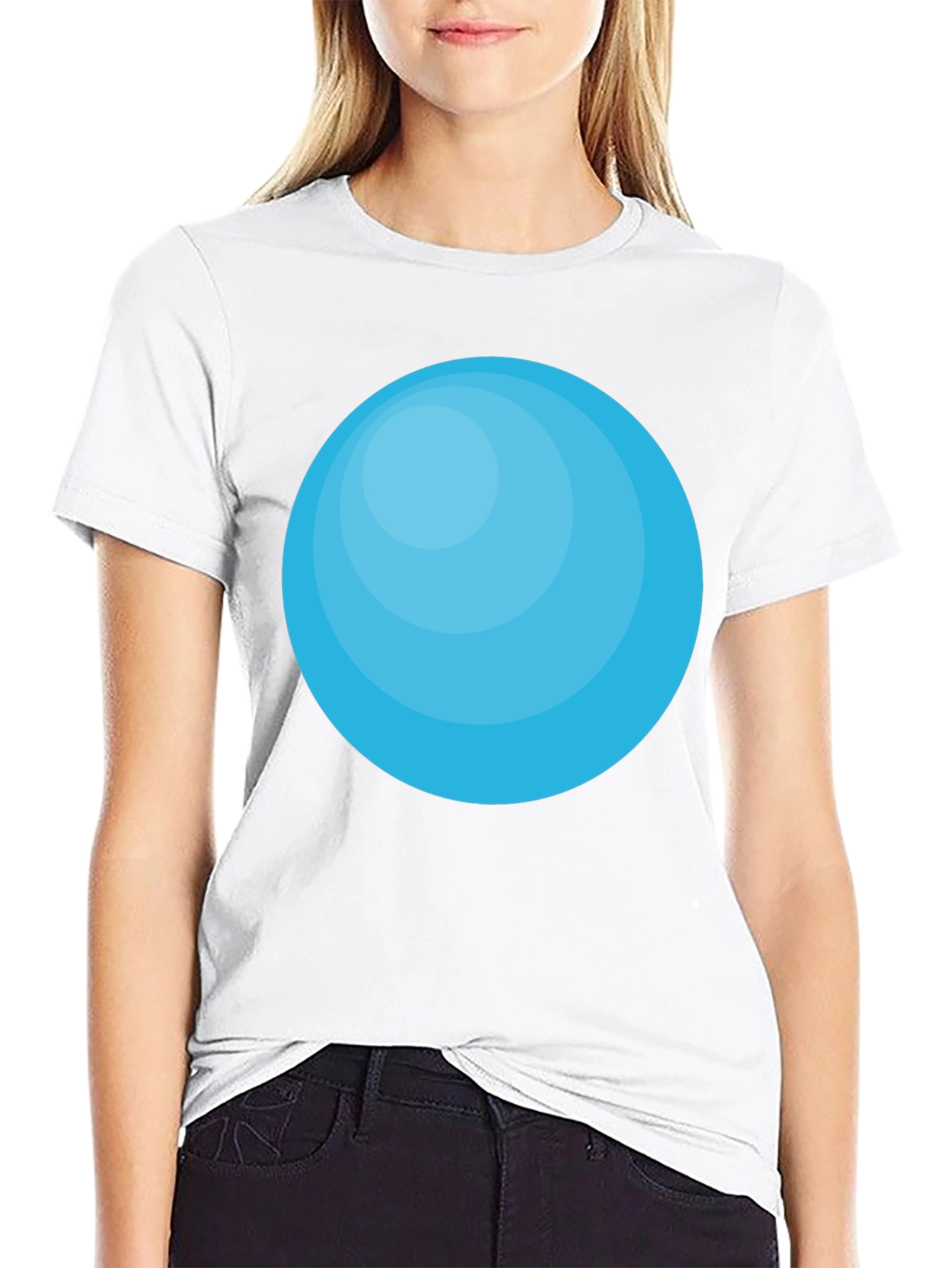 Mens Black T-Shirt with Blue Circle Graphic