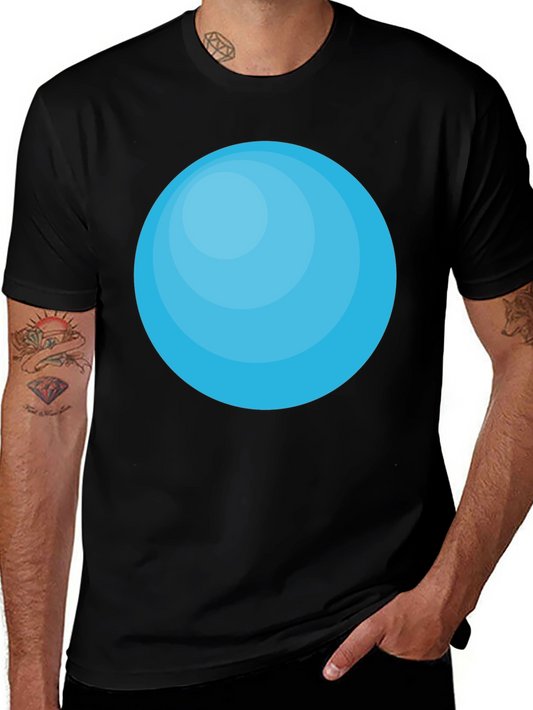 Mens Black T-Shirt with Blue Circle Graphic