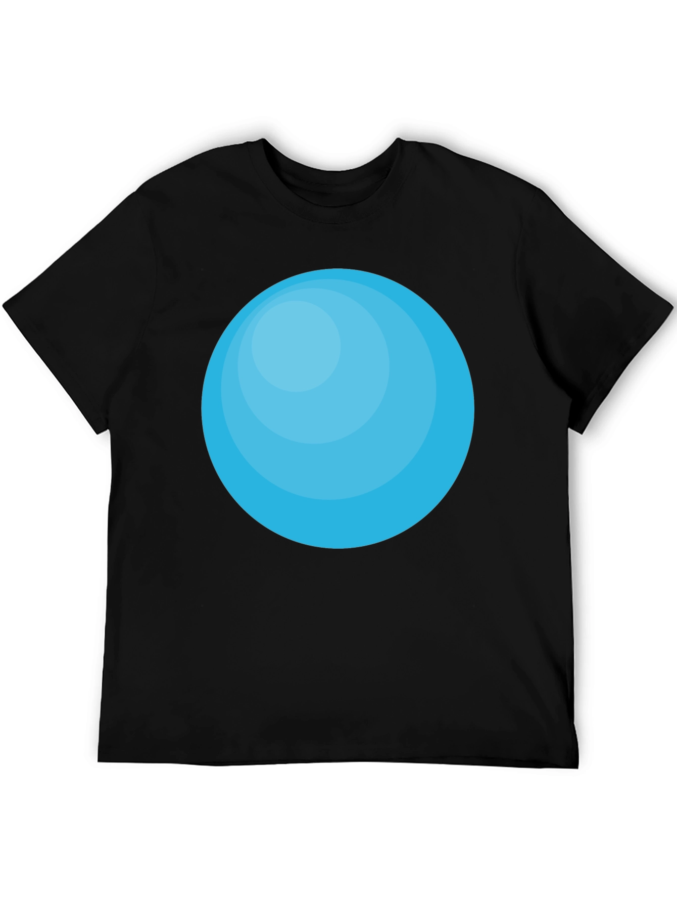 Mens Black T-Shirt with Blue Circle Graphic