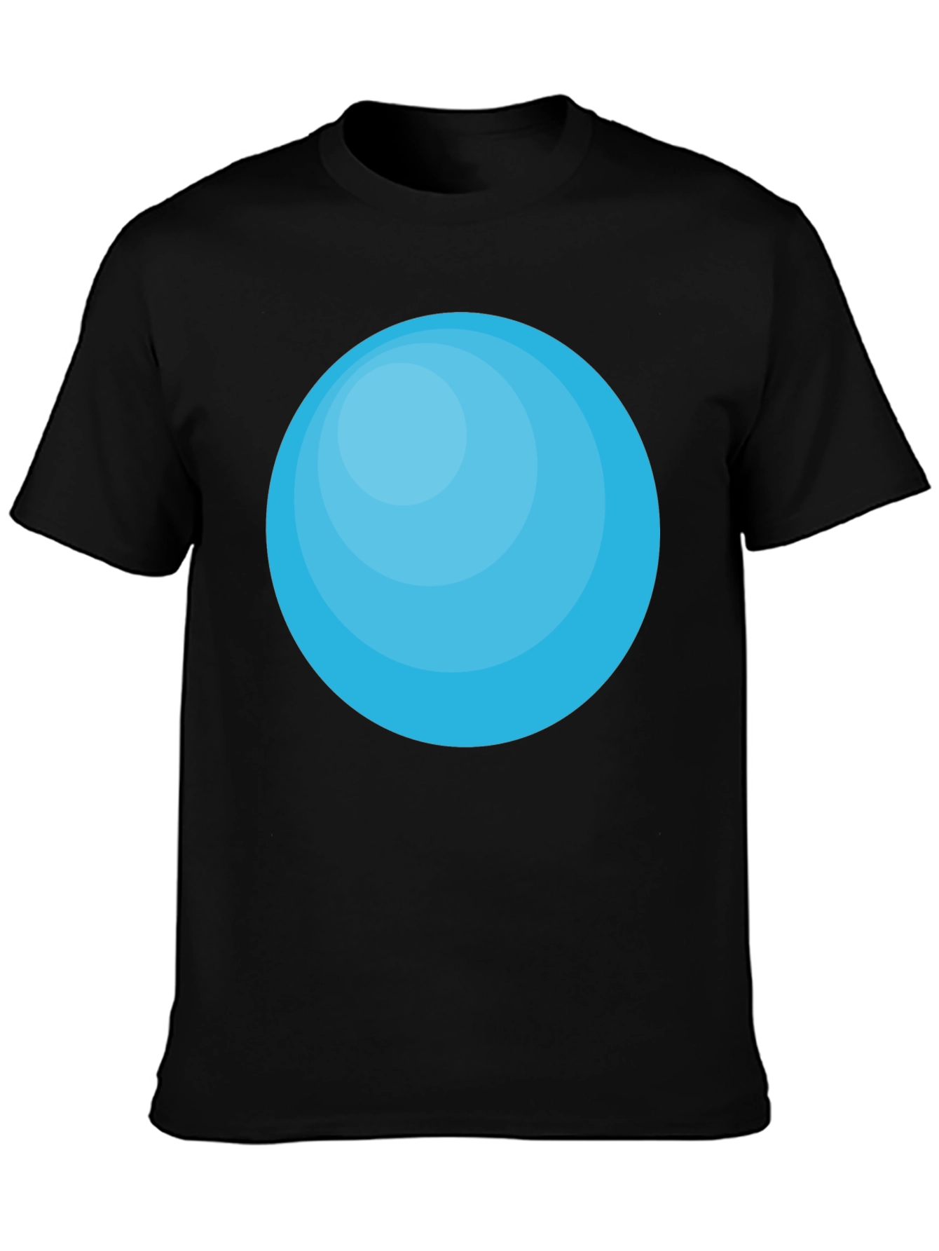 Mens Black T-Shirt with Blue Circle Graphic