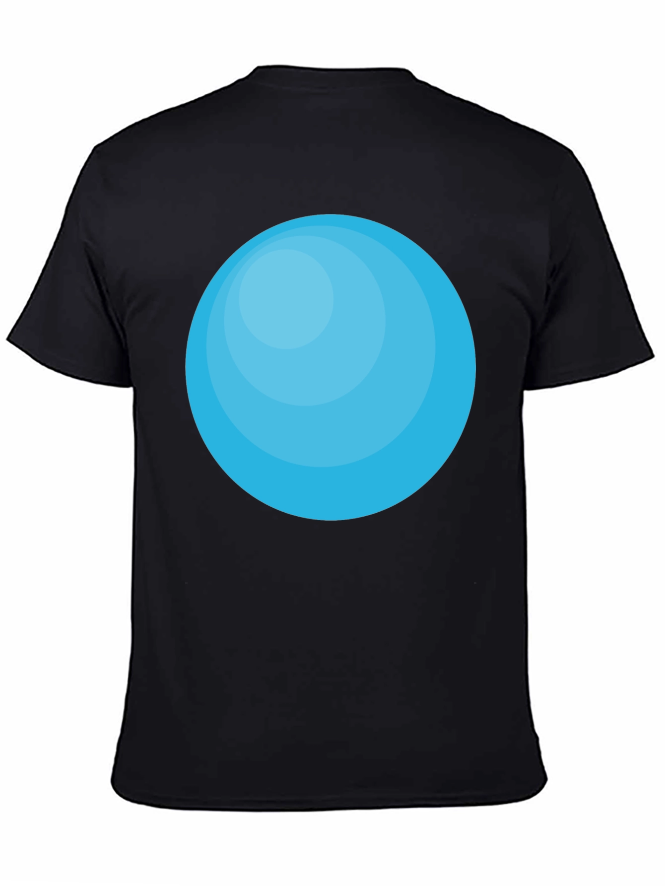 Mens Black T-Shirt with Blue Circle Graphic