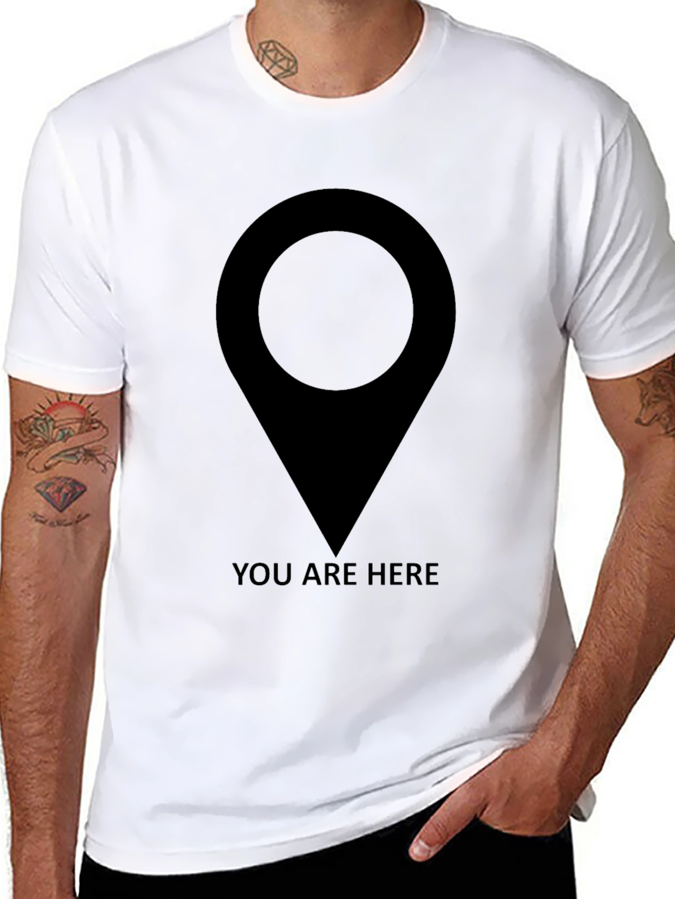 You Are Here Graphic T-Shirt - Black