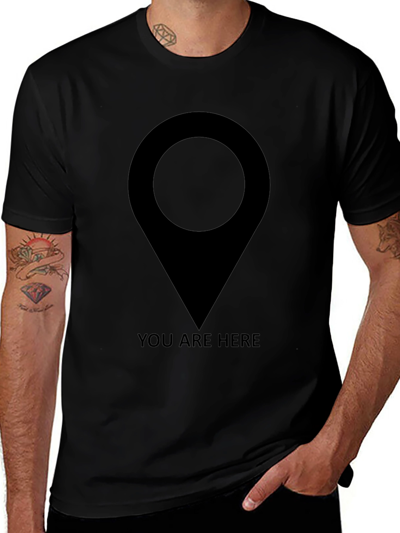 You Are Here Graphic T-Shirt - Black
