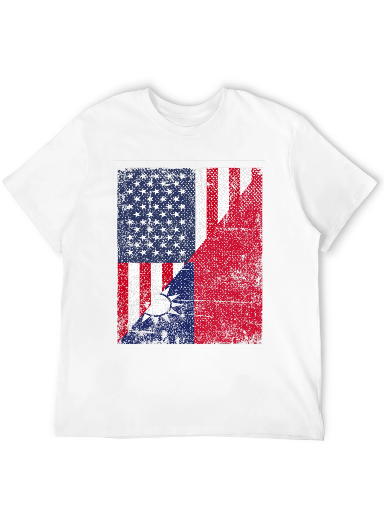 USA Taiwan Flag Graphic T-Shirt