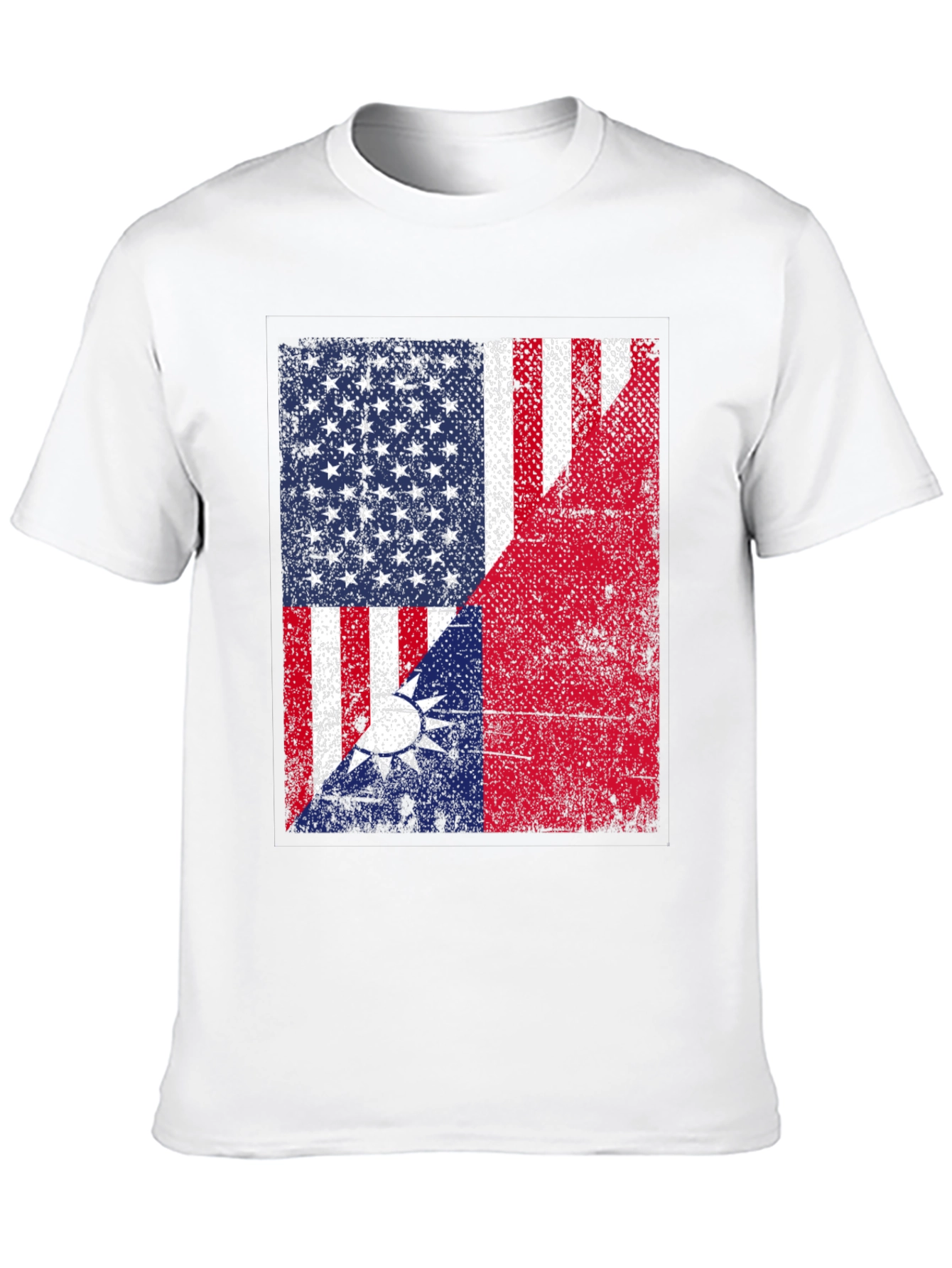 USA Taiwan Flag Graphic T-Shirt