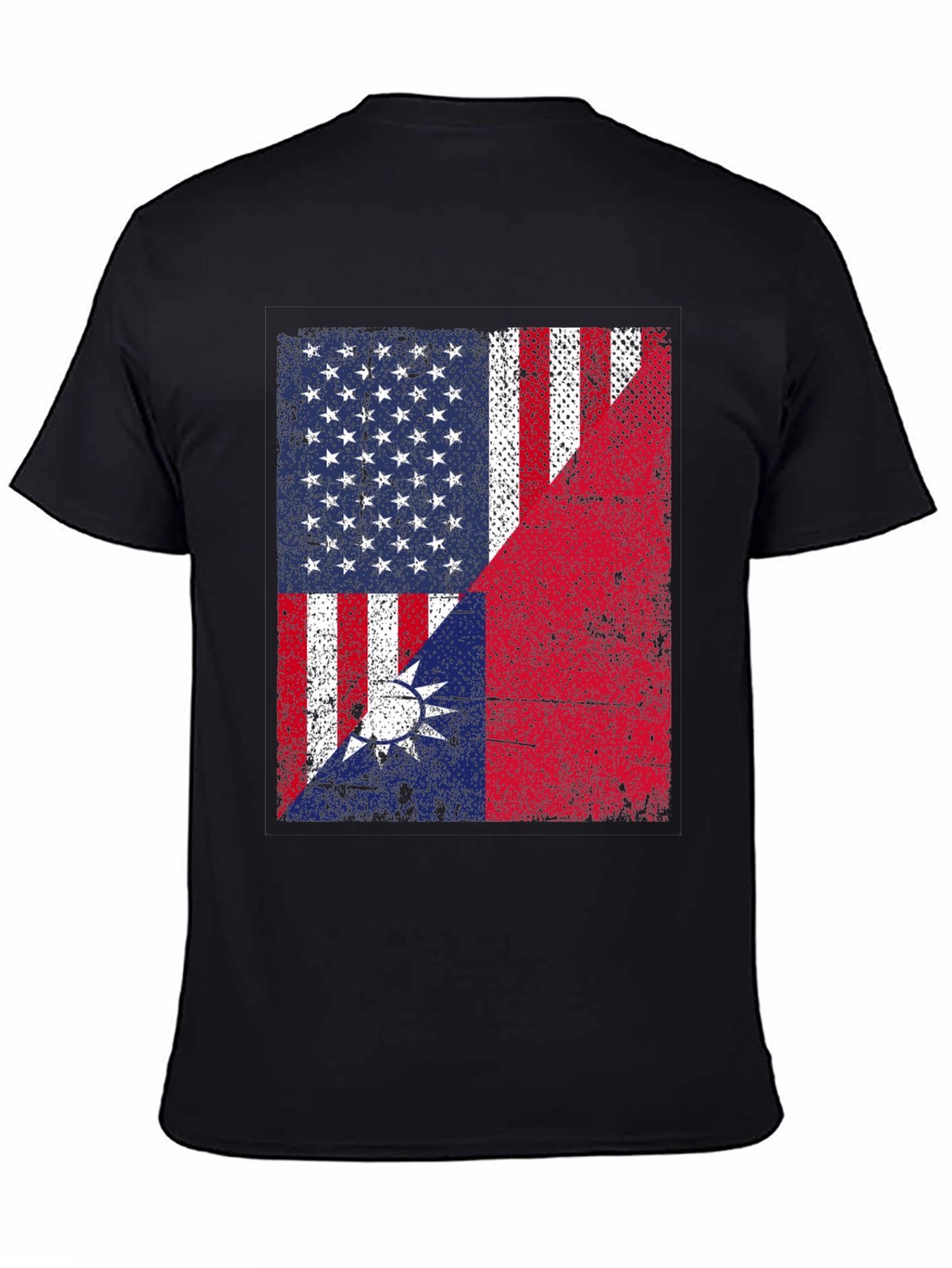 USA Taiwan Flag Graphic T-Shirt